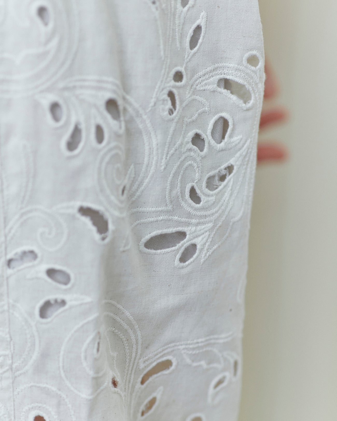 cotton lace wide tuck pants