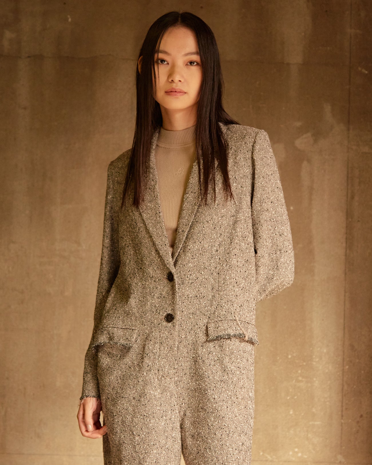 nep tweed tailored jump suits