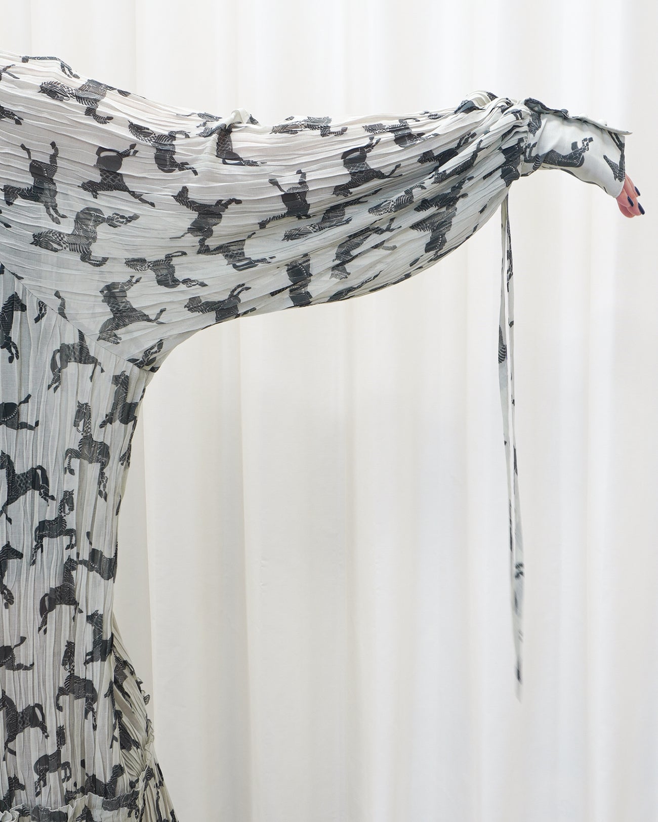 horse print pleats dress