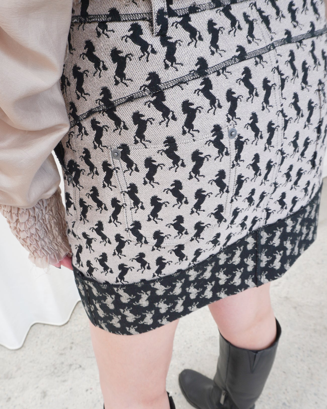 horse jacquard mini skirt