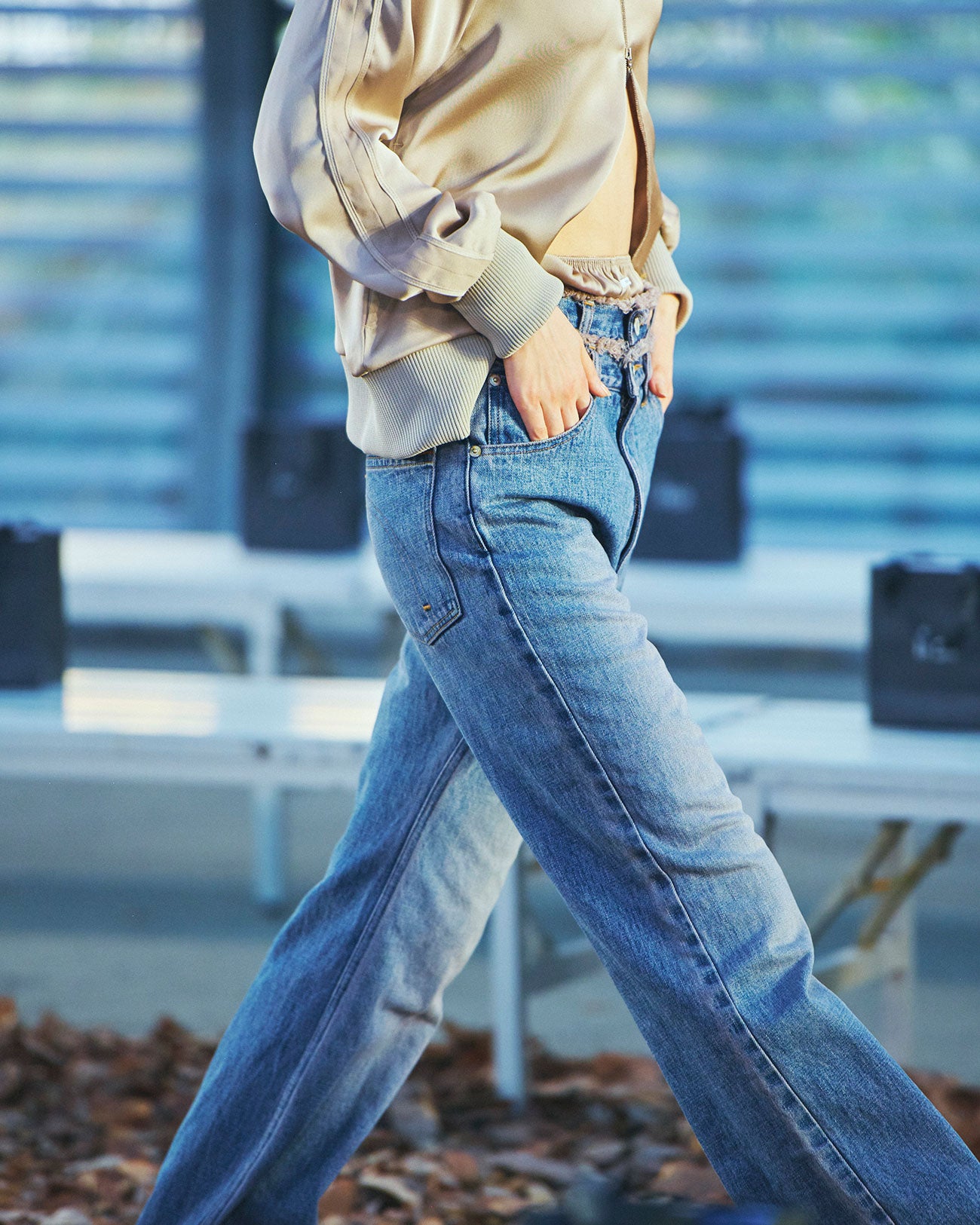 denim flare pants