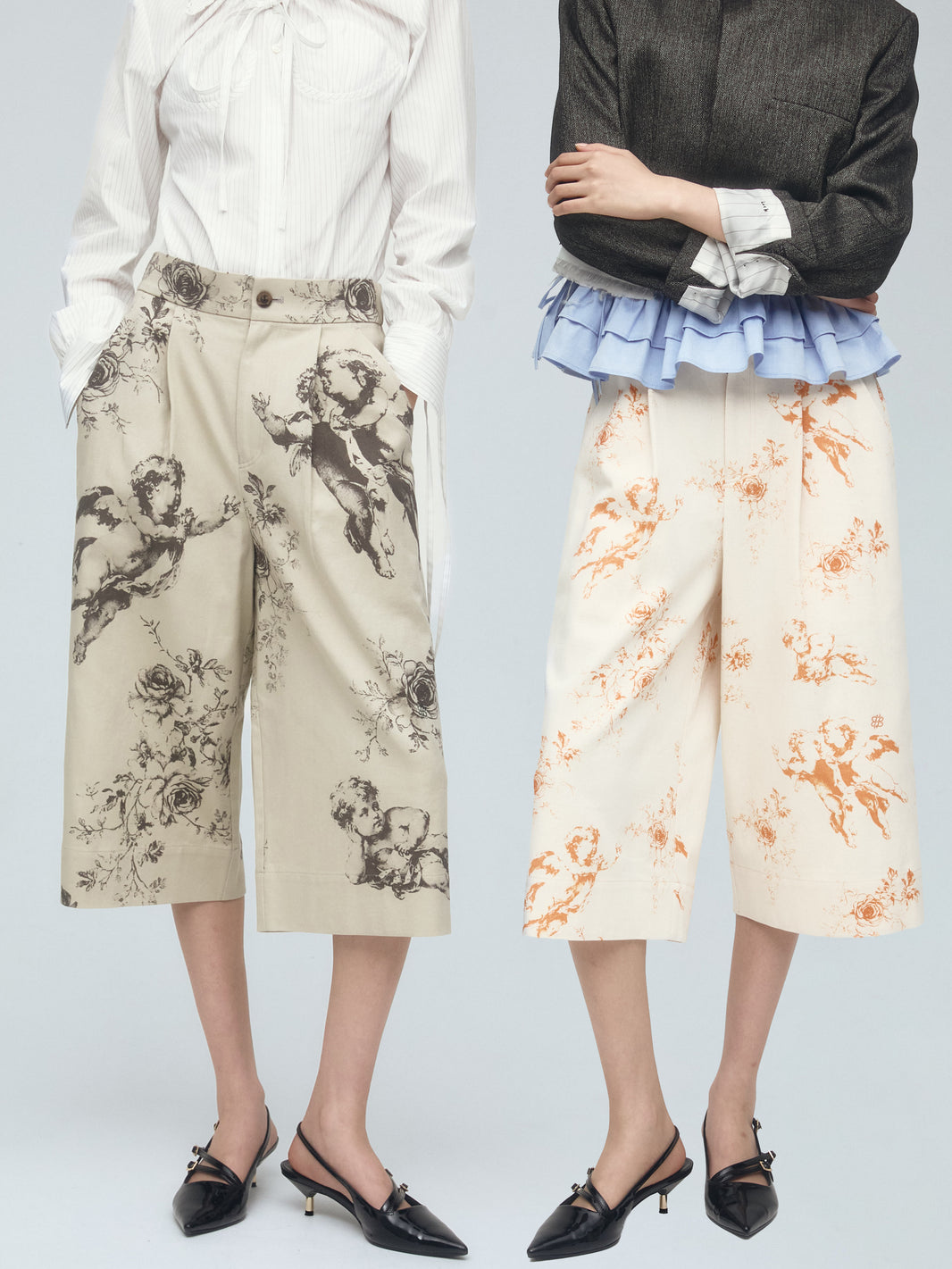 angel printed capri pants