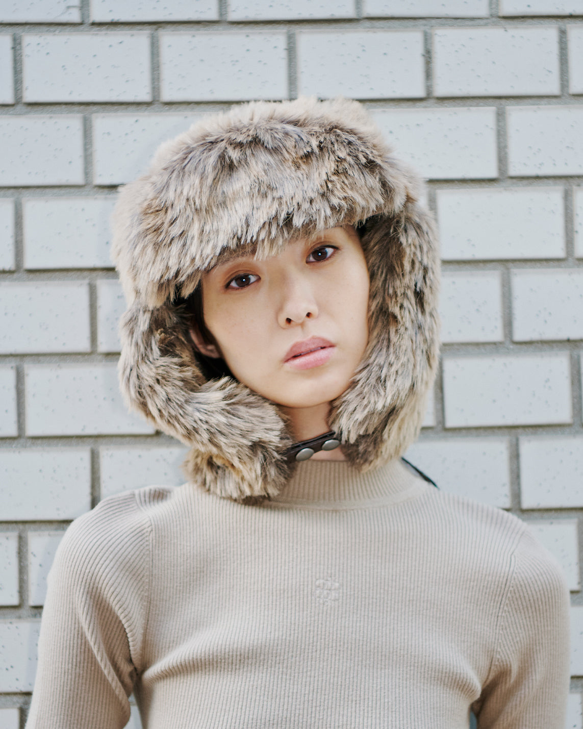 fake fur flight cap