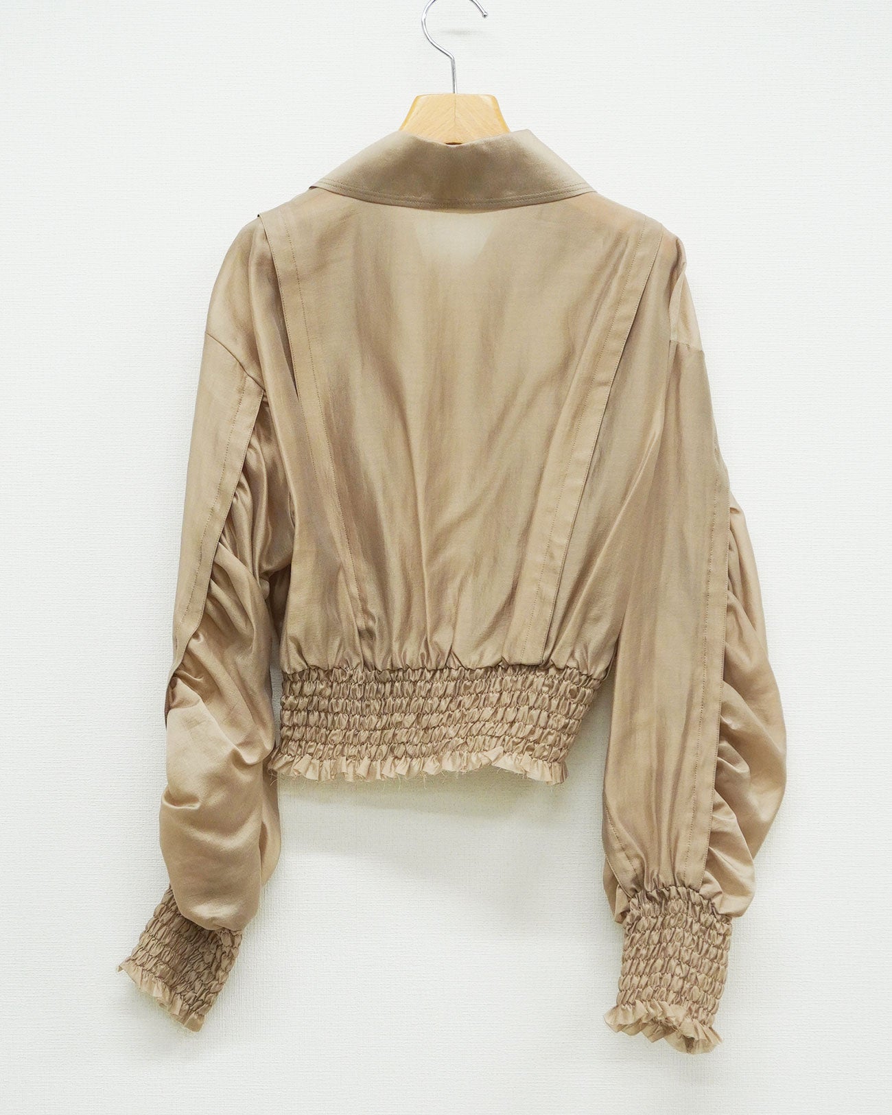 sheer shirring blouson