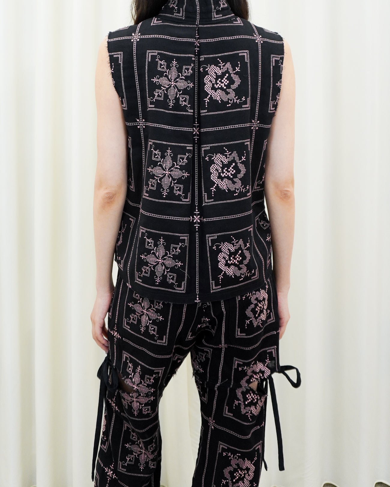 double gauze lace blouse