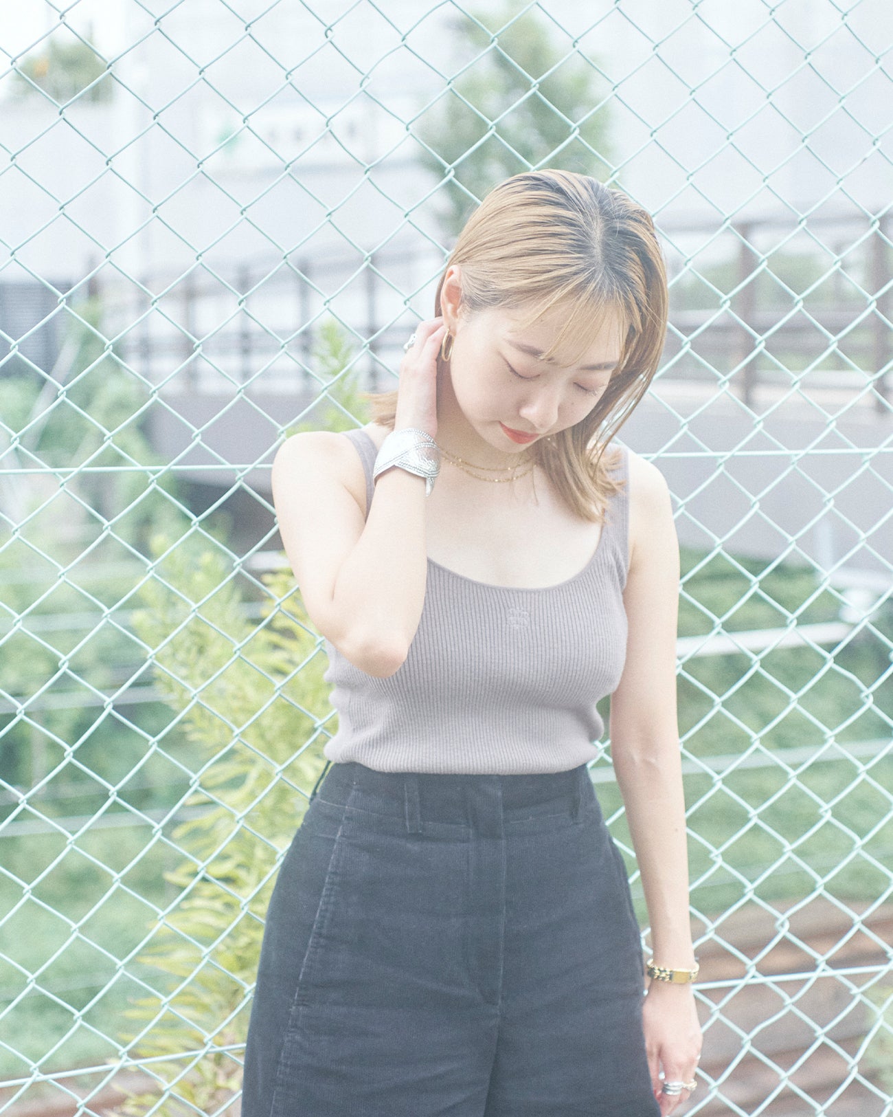 knit rib tank top