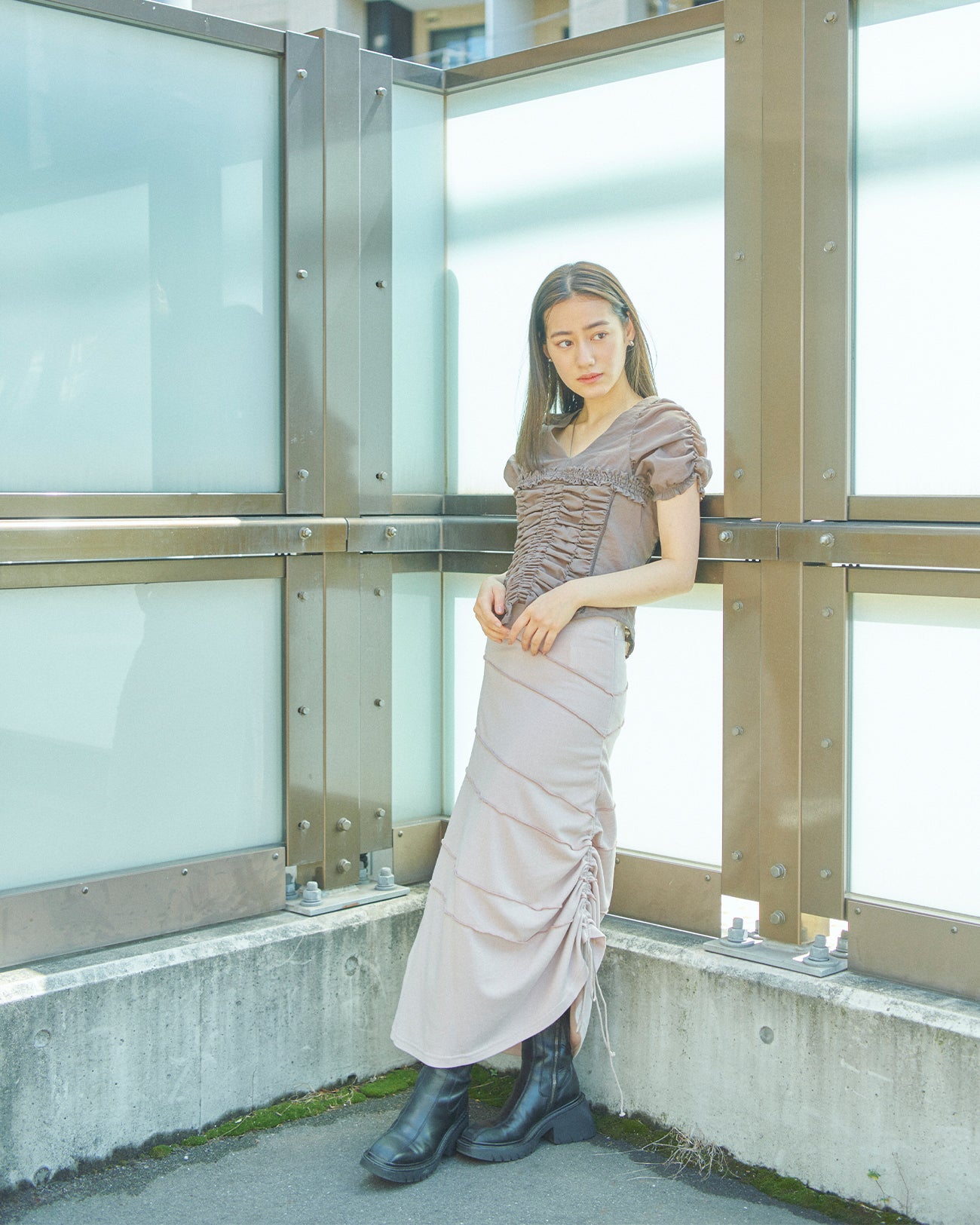 drawst mellow skirt