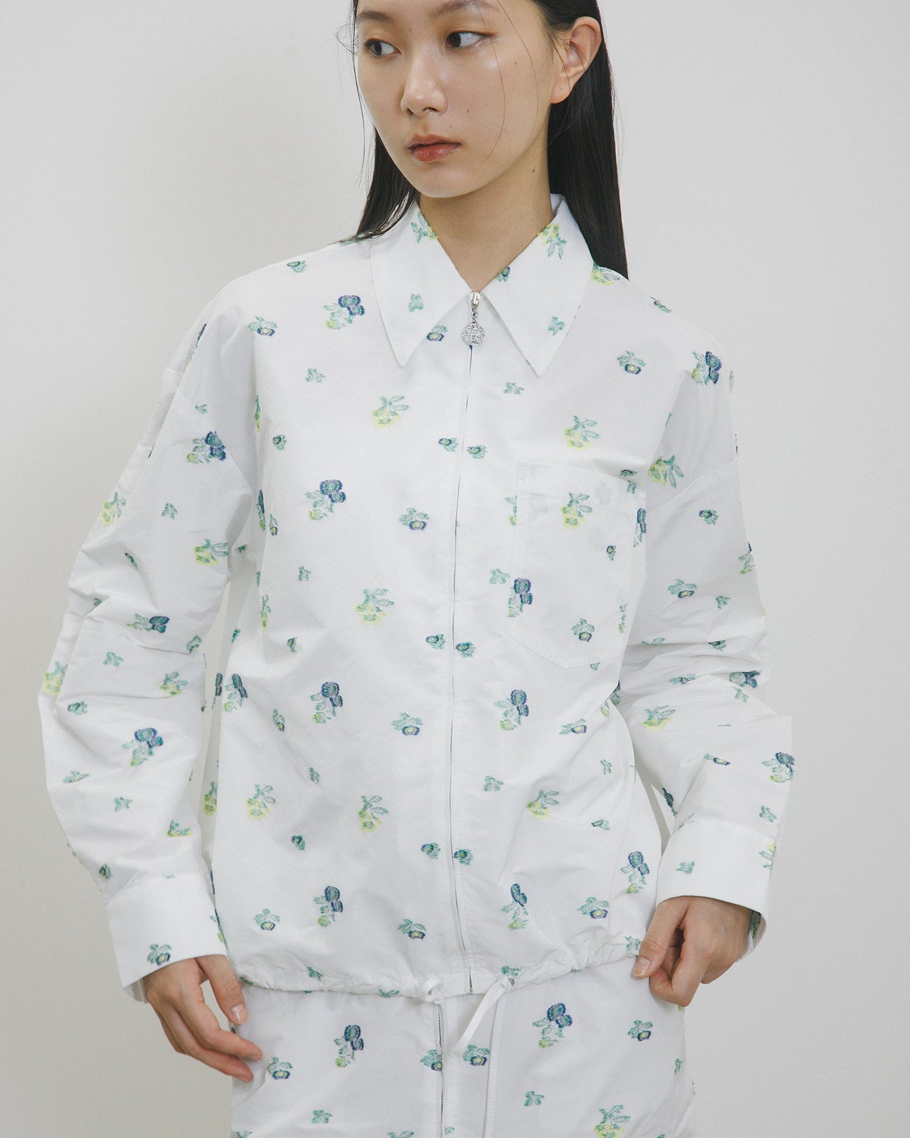 floral jacquard jacket