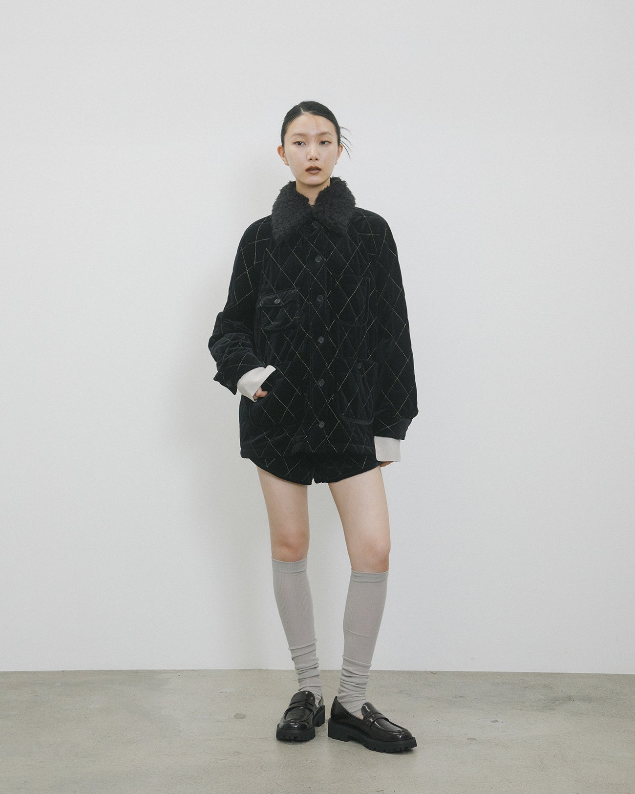 YOIHI 黒 ハート型キルティングジャケット　ヨイヒ YOIHI 黒 ハート型キルティングジャケット ヨイヒ ハートキルティング