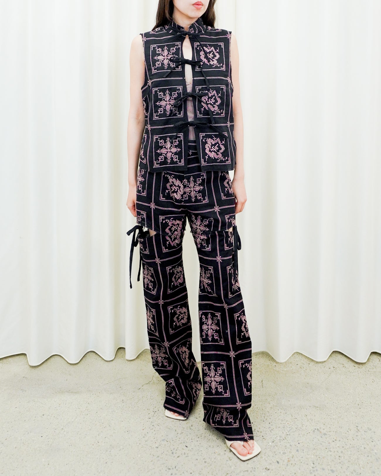 double gauze lace pants