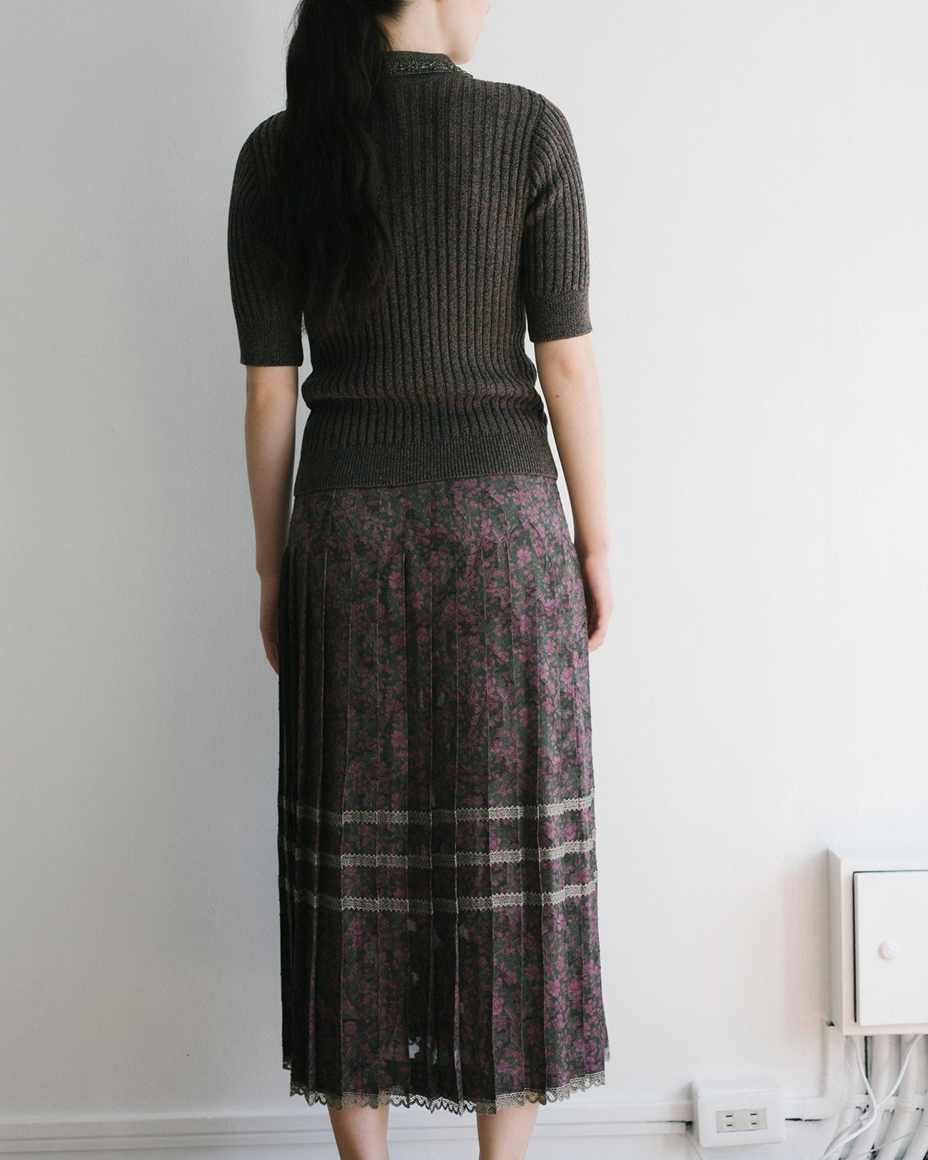 froral pleats skirt