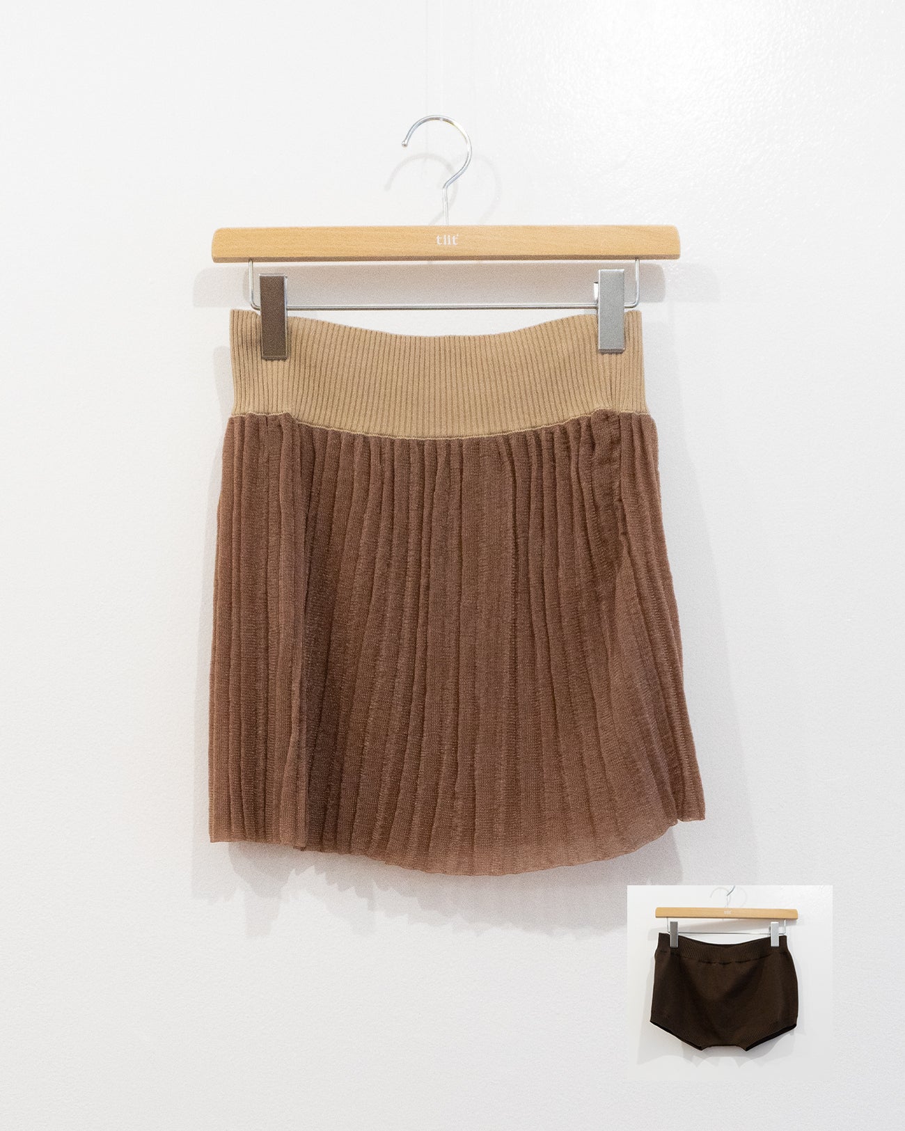 mini knit pleats skirt