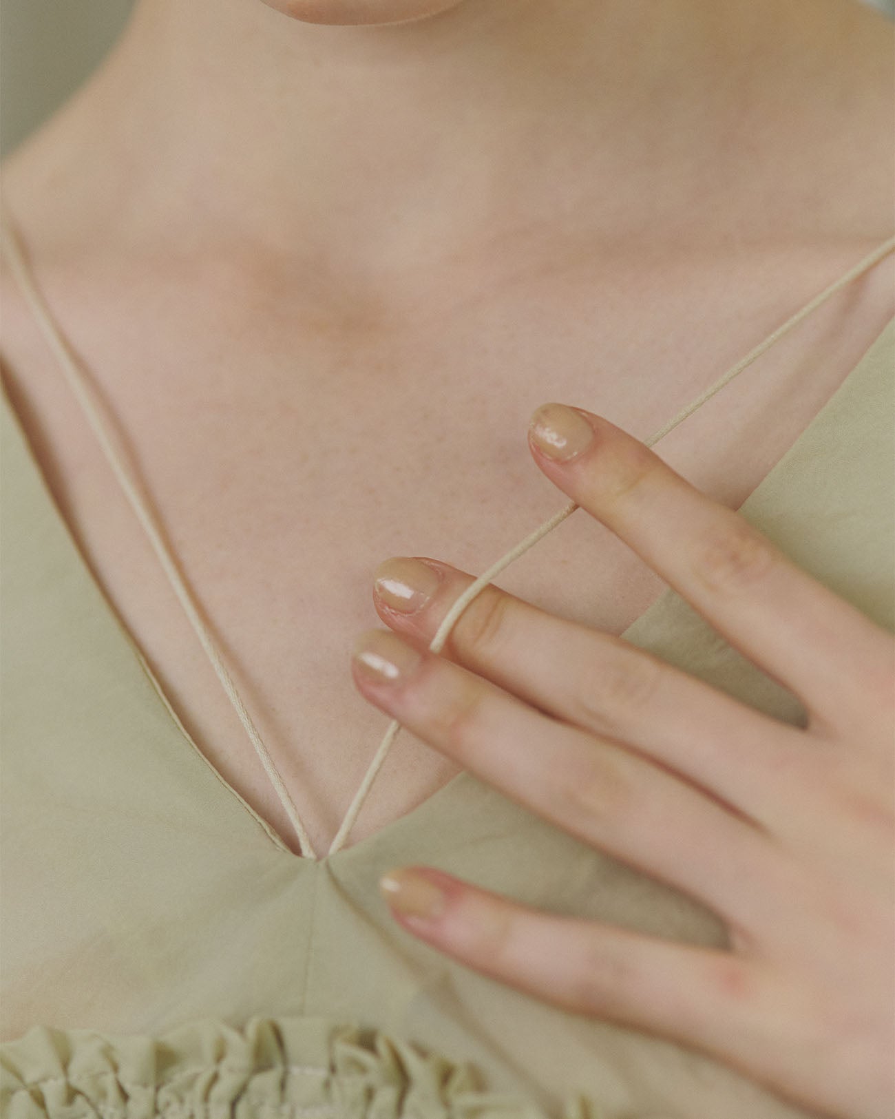 frill gather corset blouse