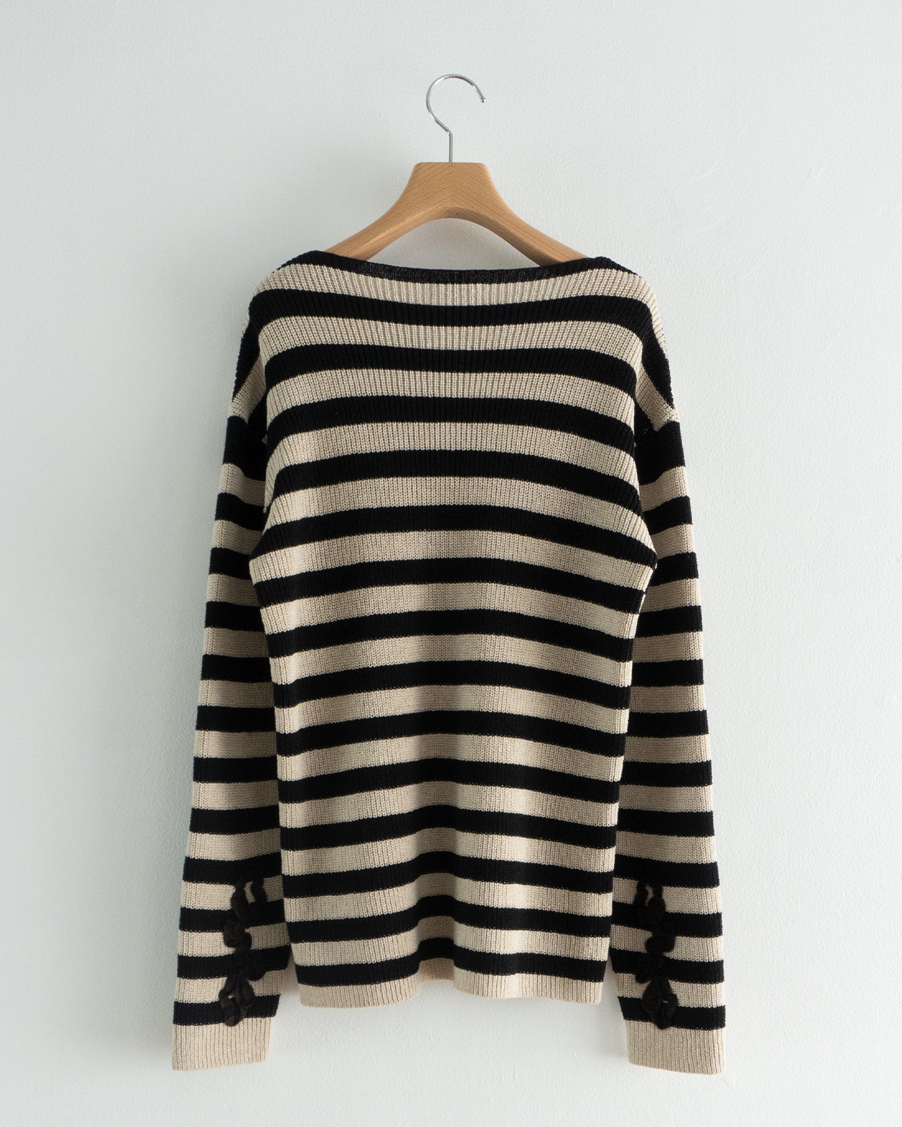 ribbon emb border longsleeves knit