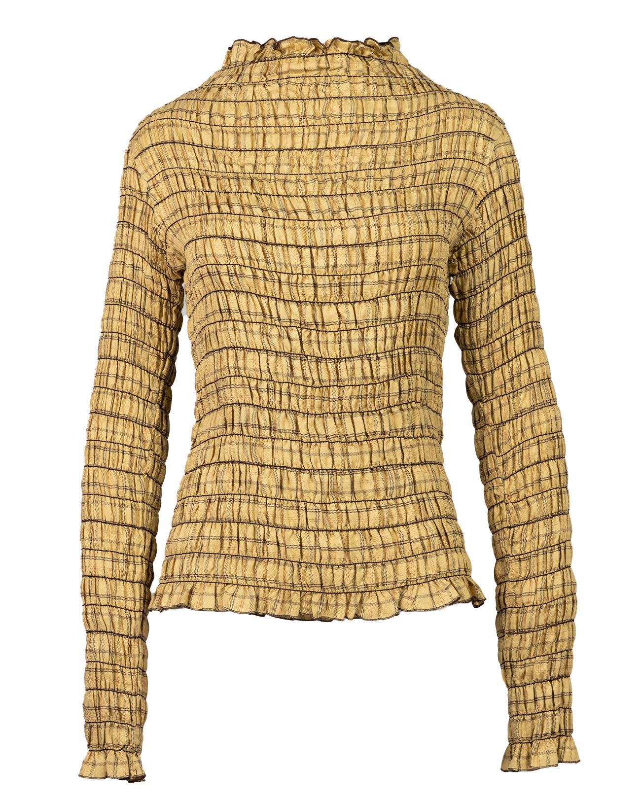 shirring high neck tops