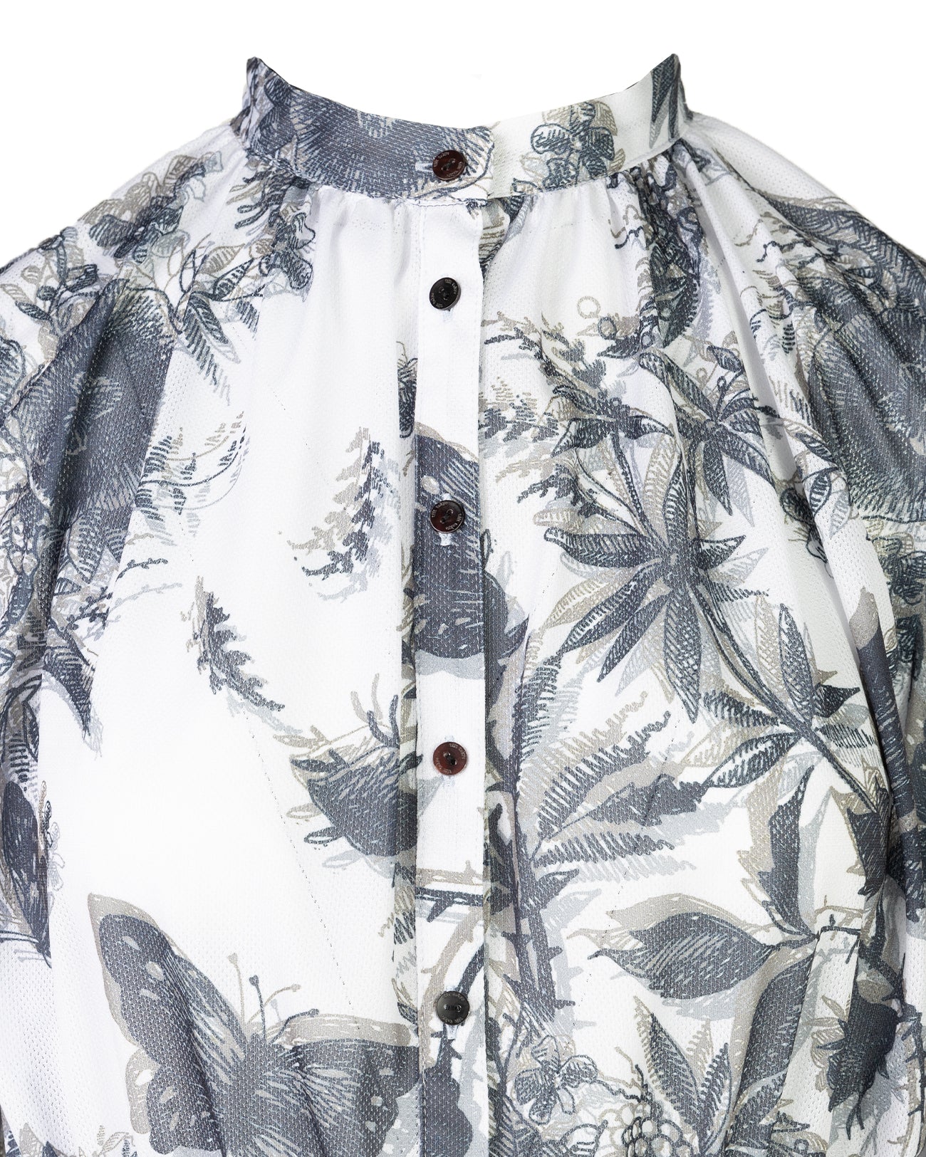 3D botanical print blouse