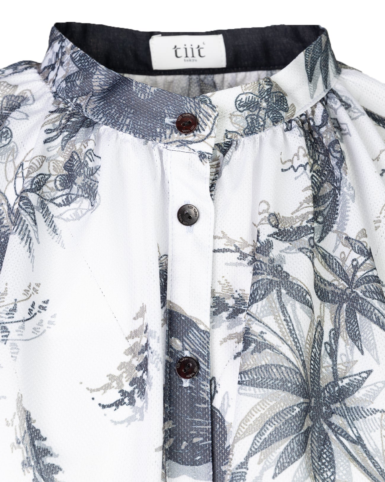 3D botanical print blouse