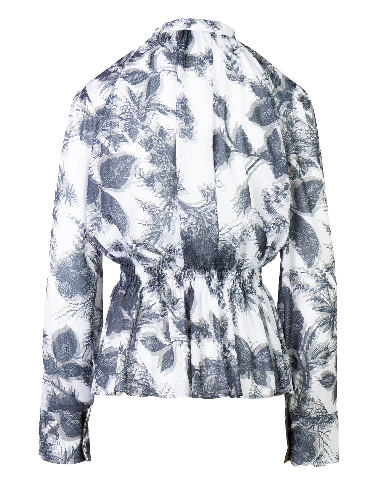 3D botanical print blouse