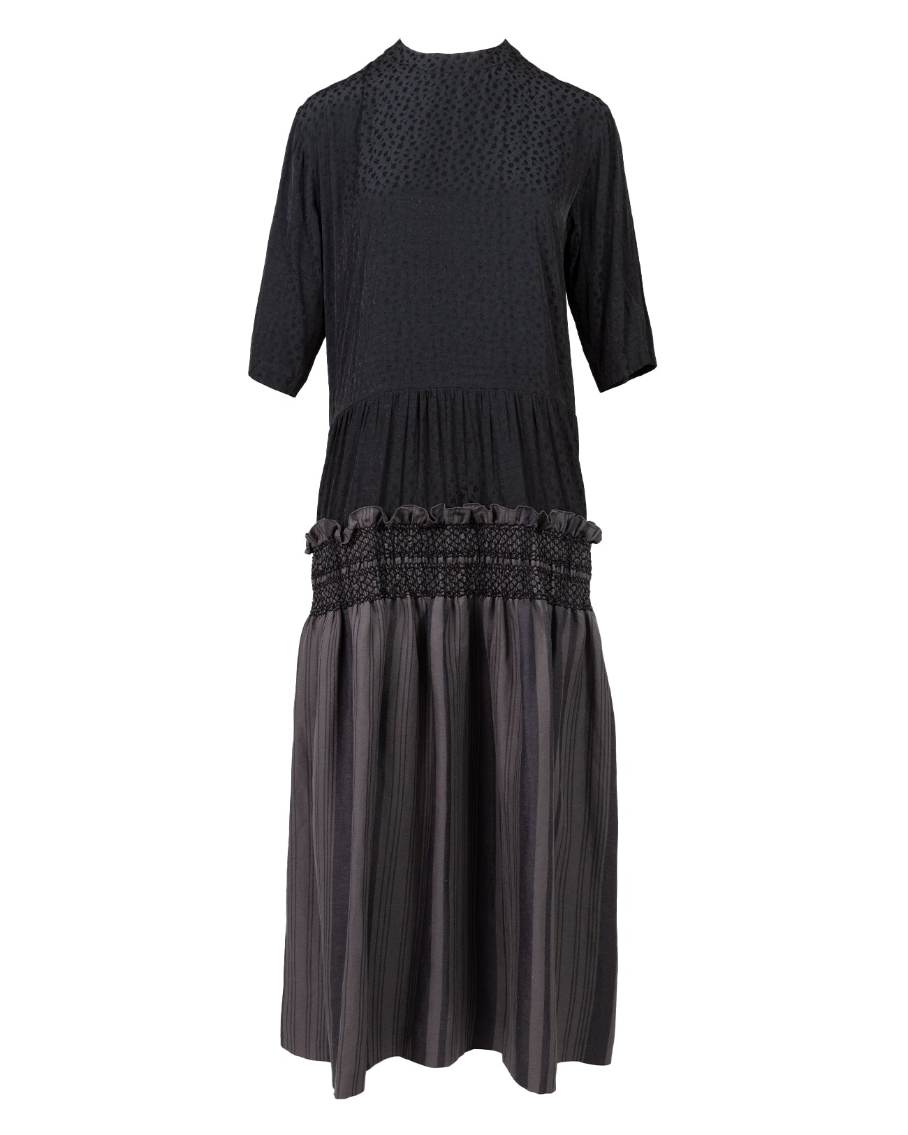 stripe smocking dress