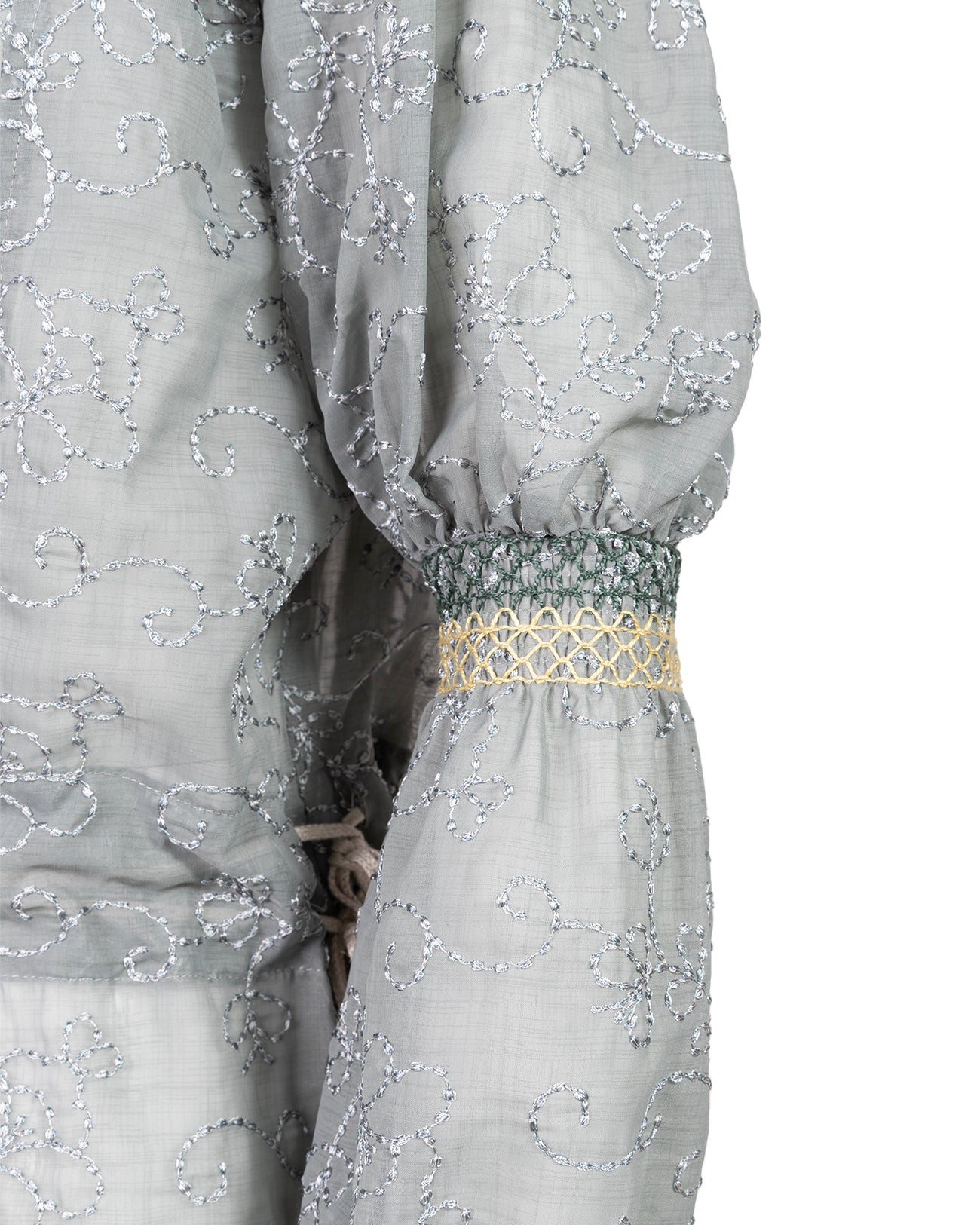 floral emb smocking dress