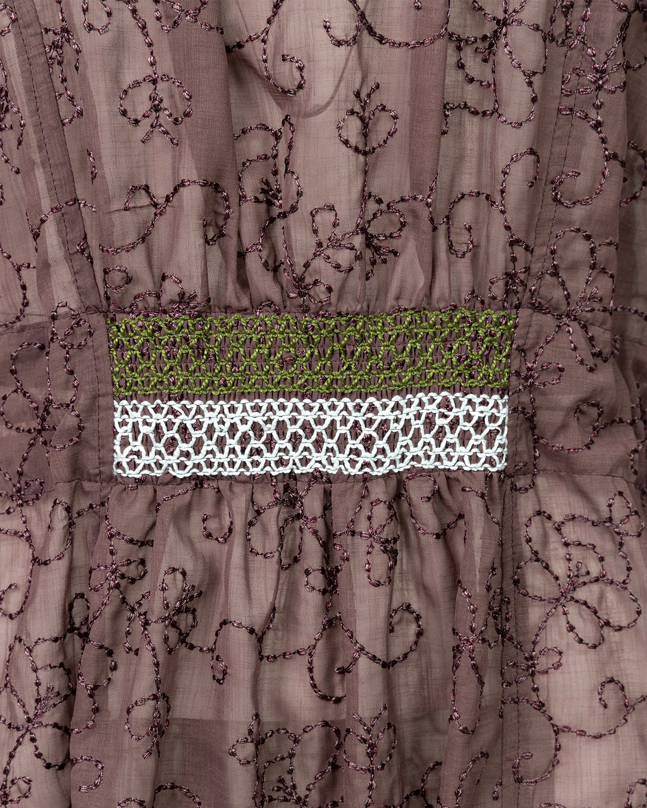 floral emb smocking dress