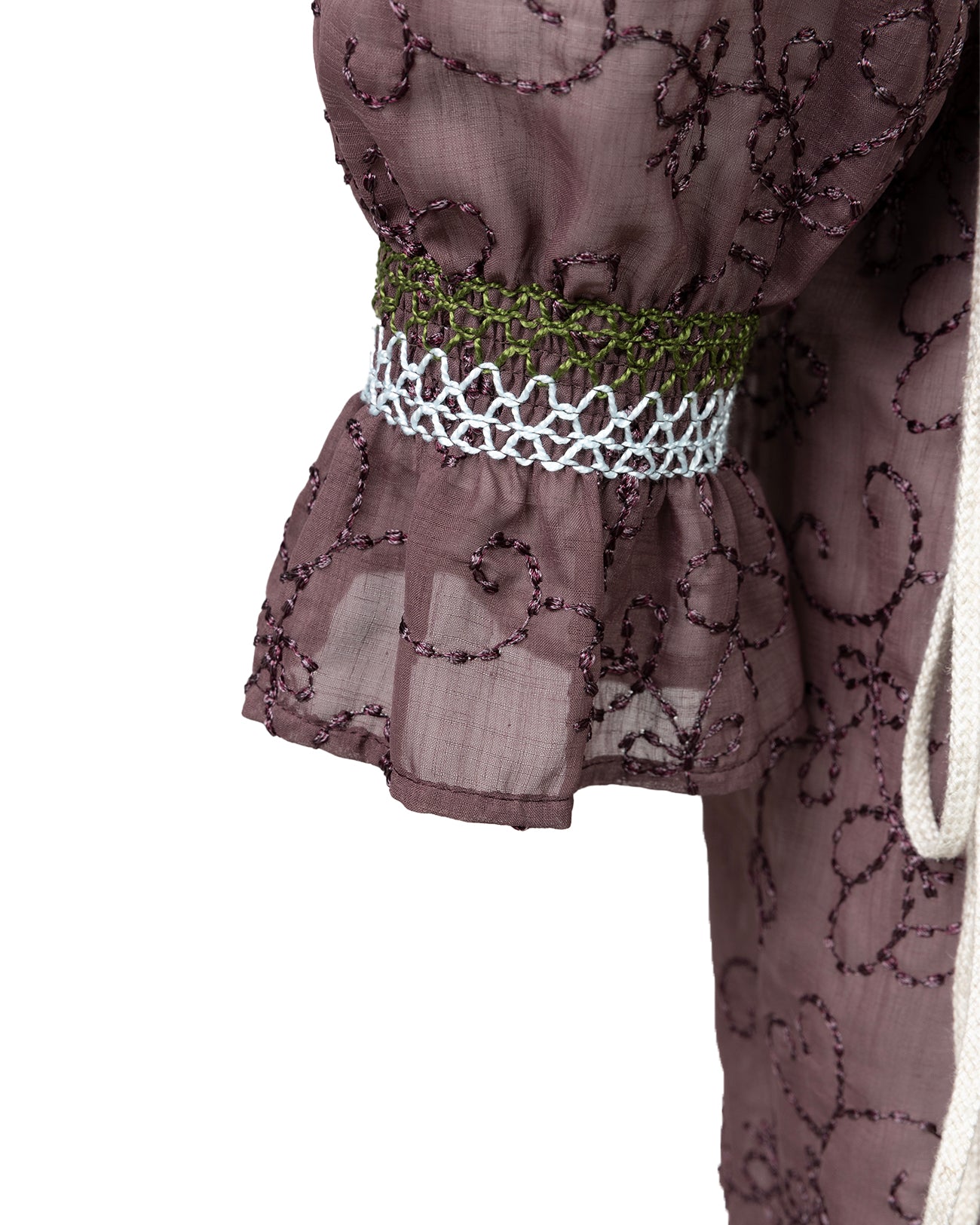 floral emb smocking dress