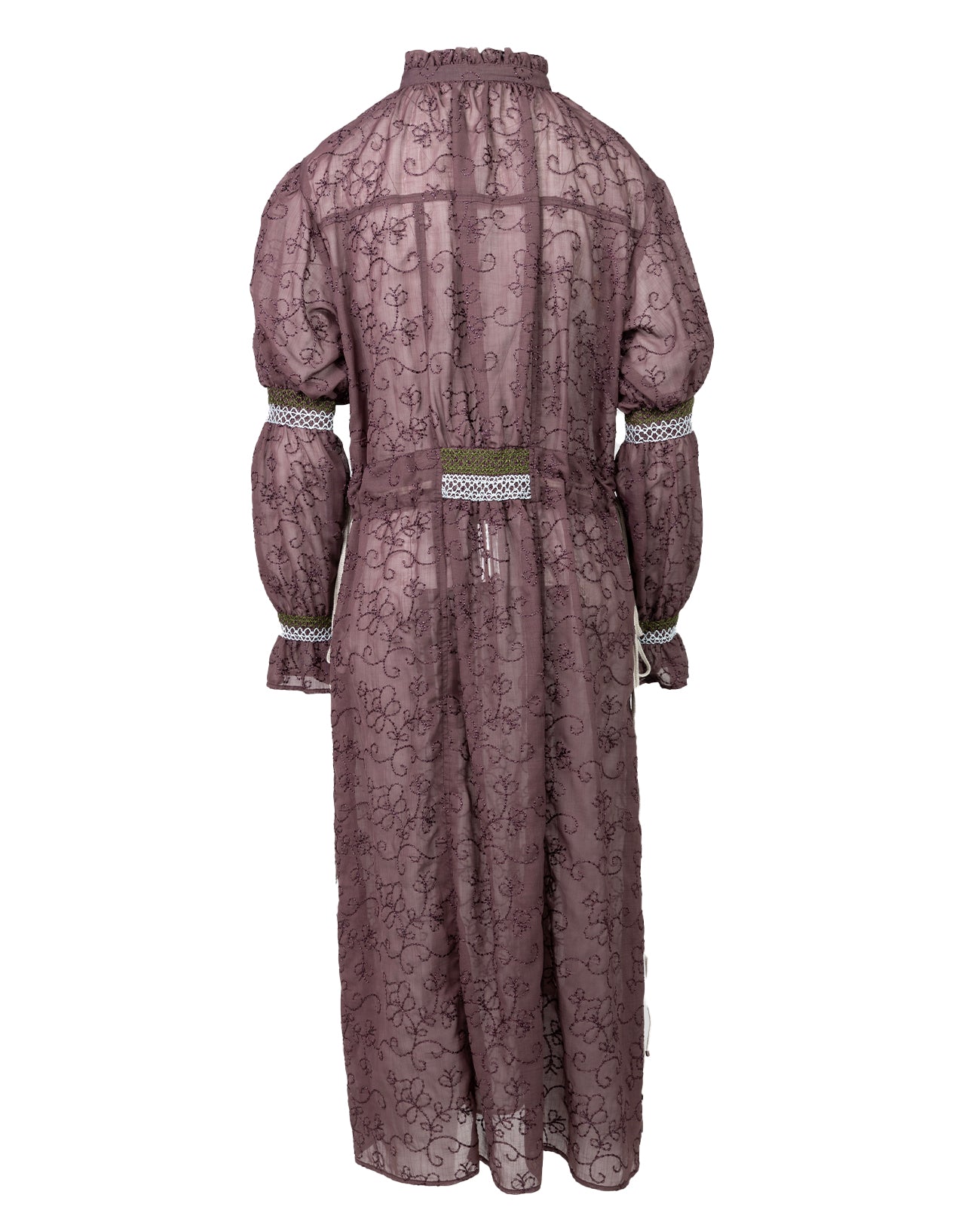 floral emb smocking dress