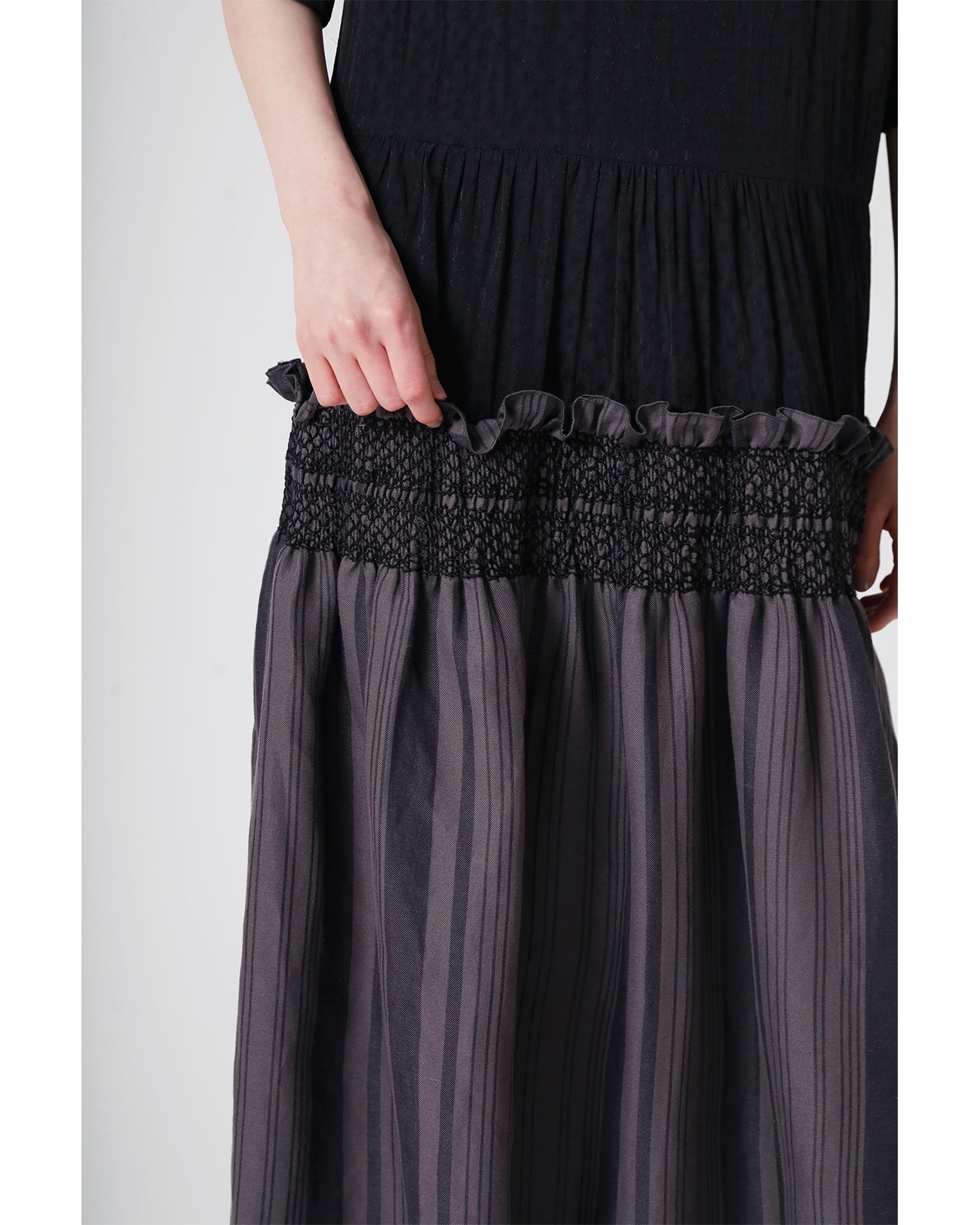 stripe smocking dress