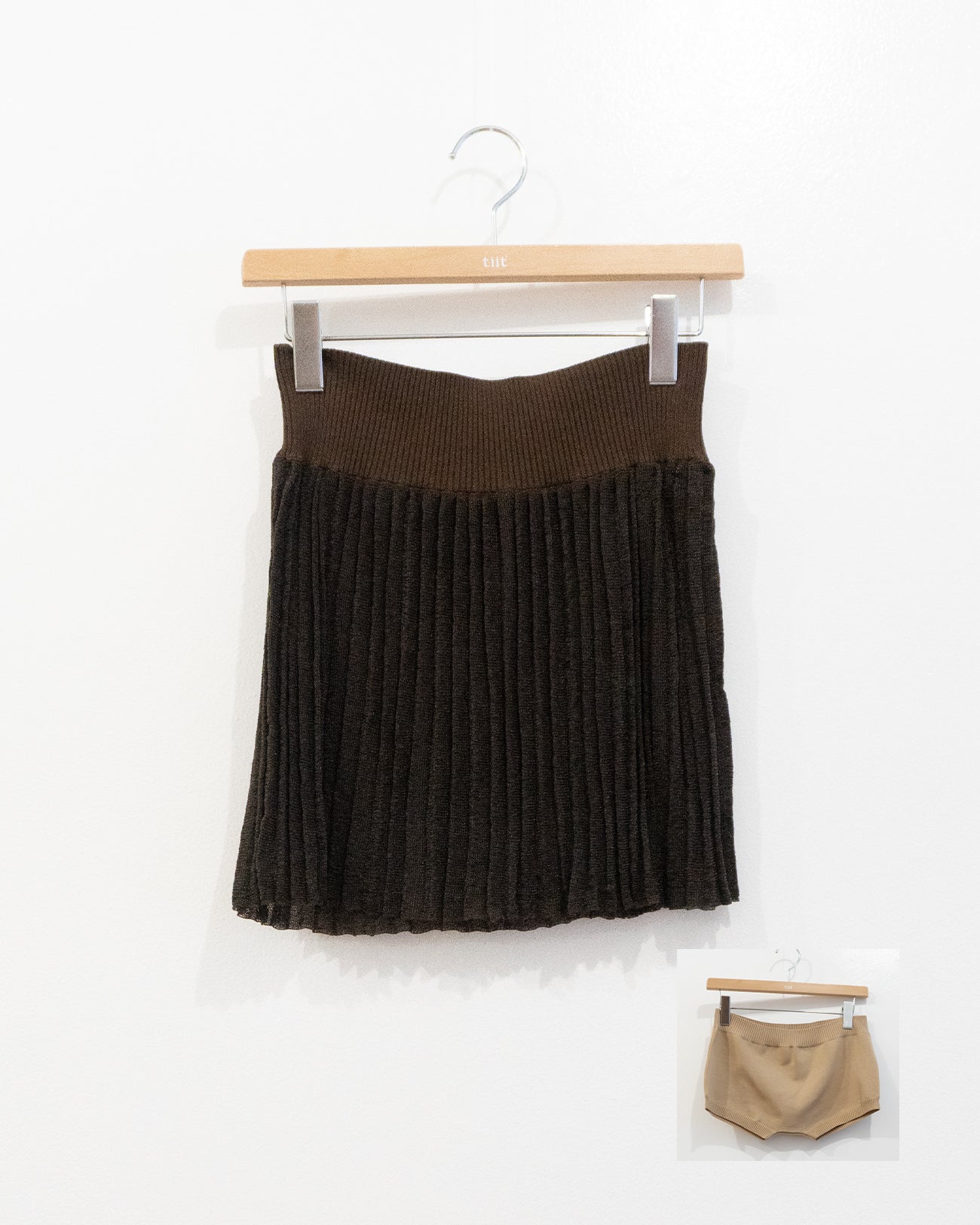 mini knit pleats skirt
