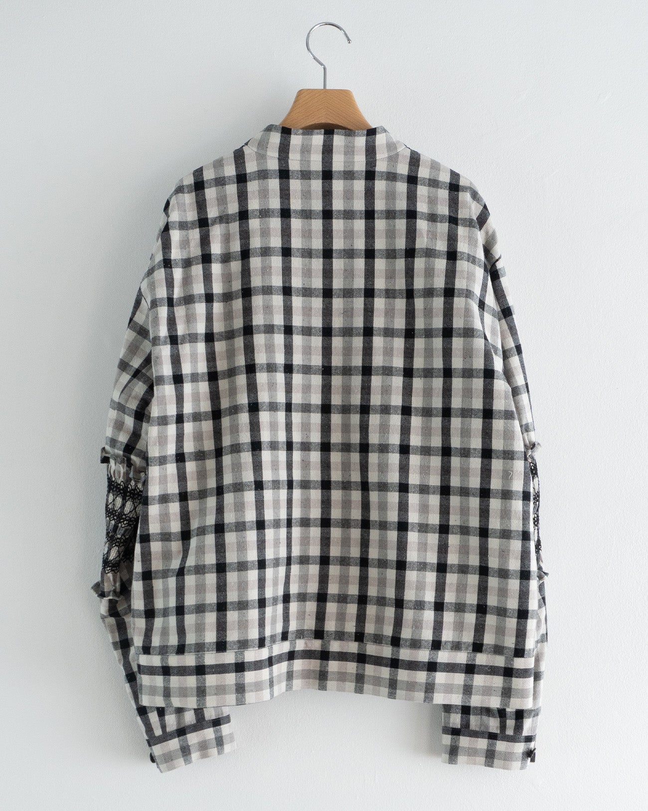 check smocking blouson