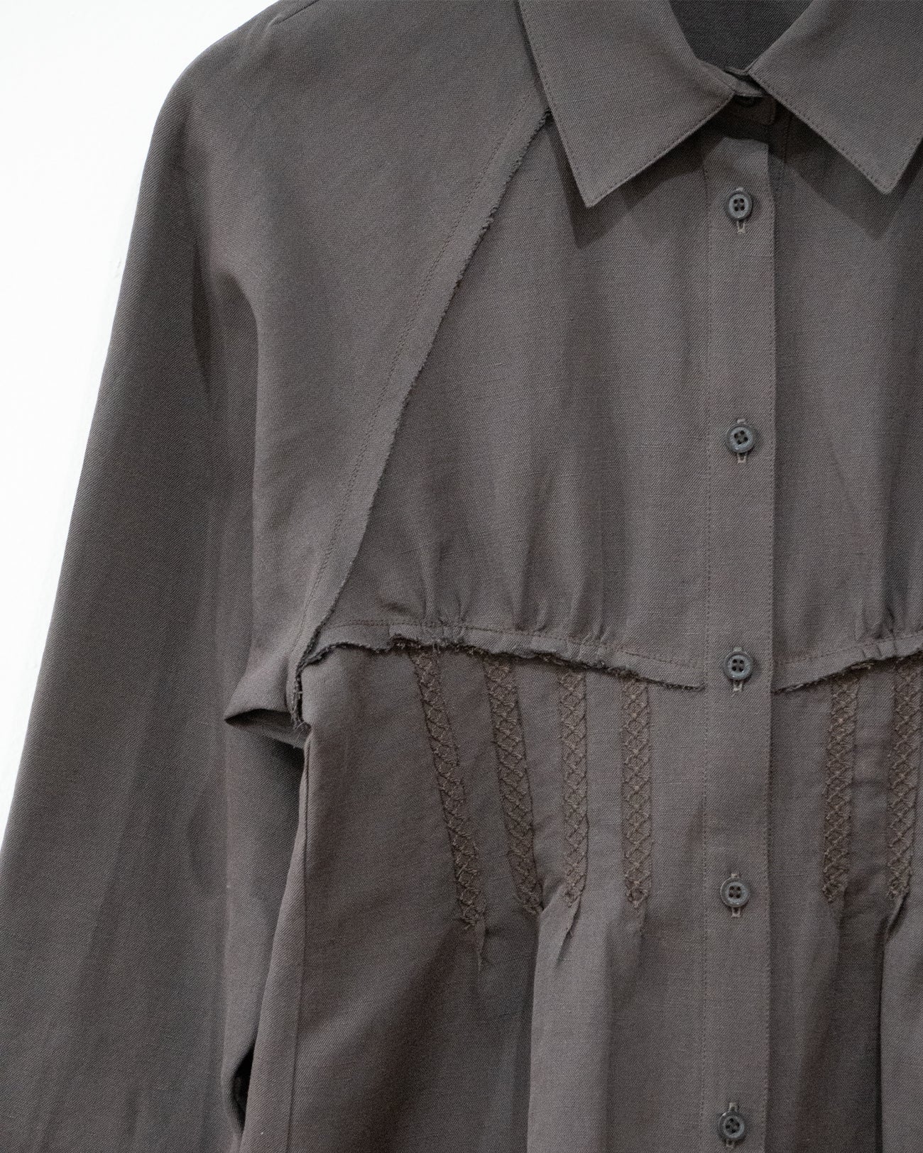 cotton linen raglan sleeve shirt