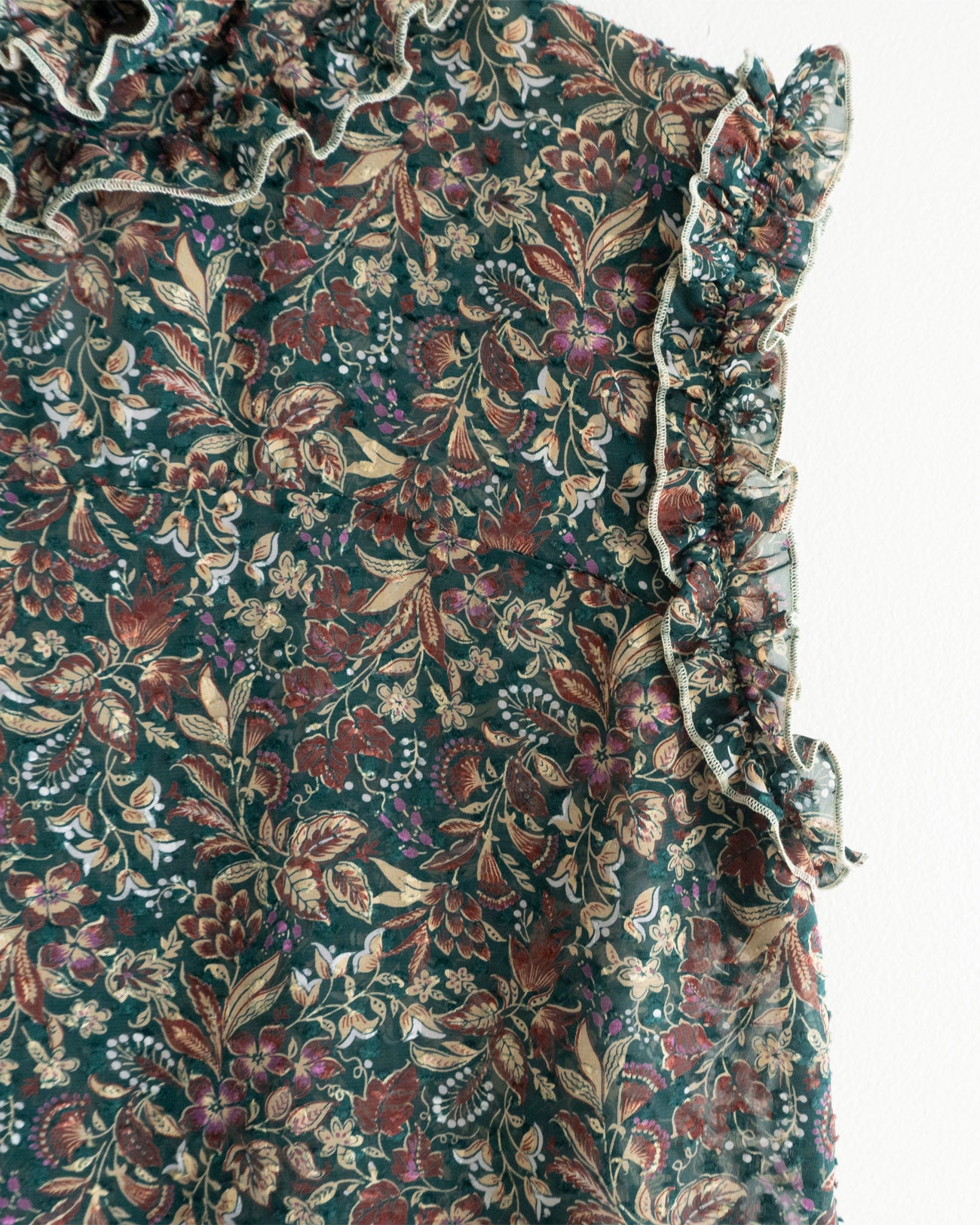 floral sleeveless blouse