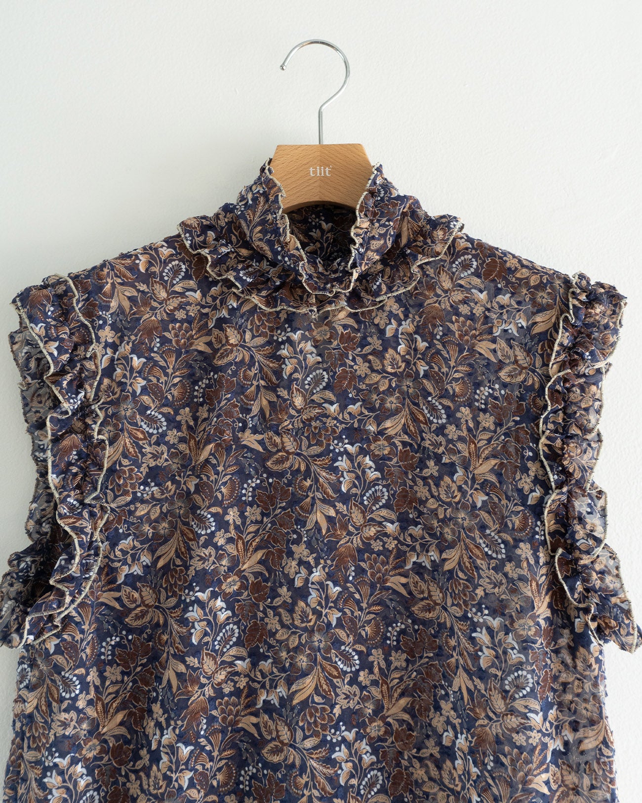 floral sleeveless blouse