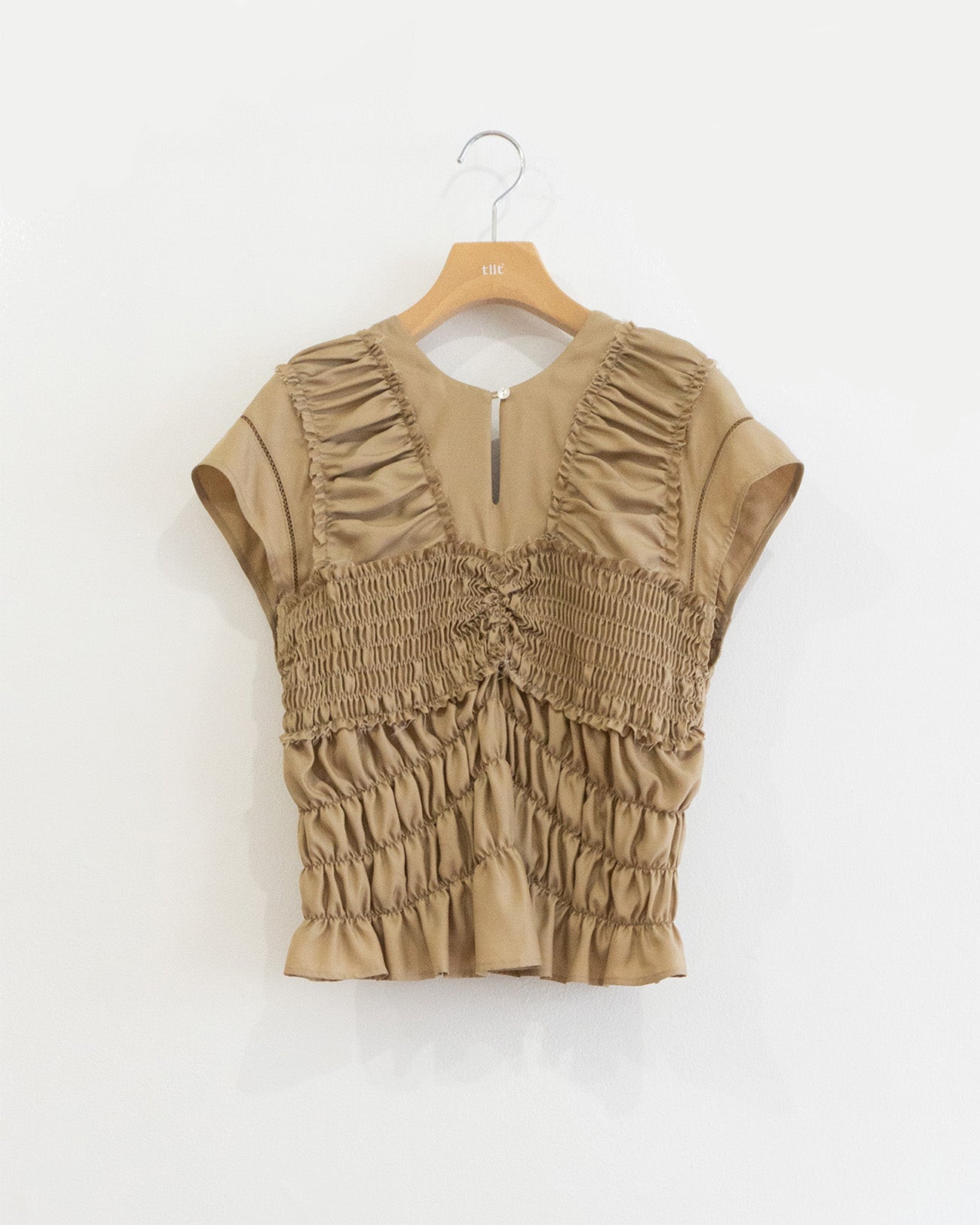 gather french sleeve blouse