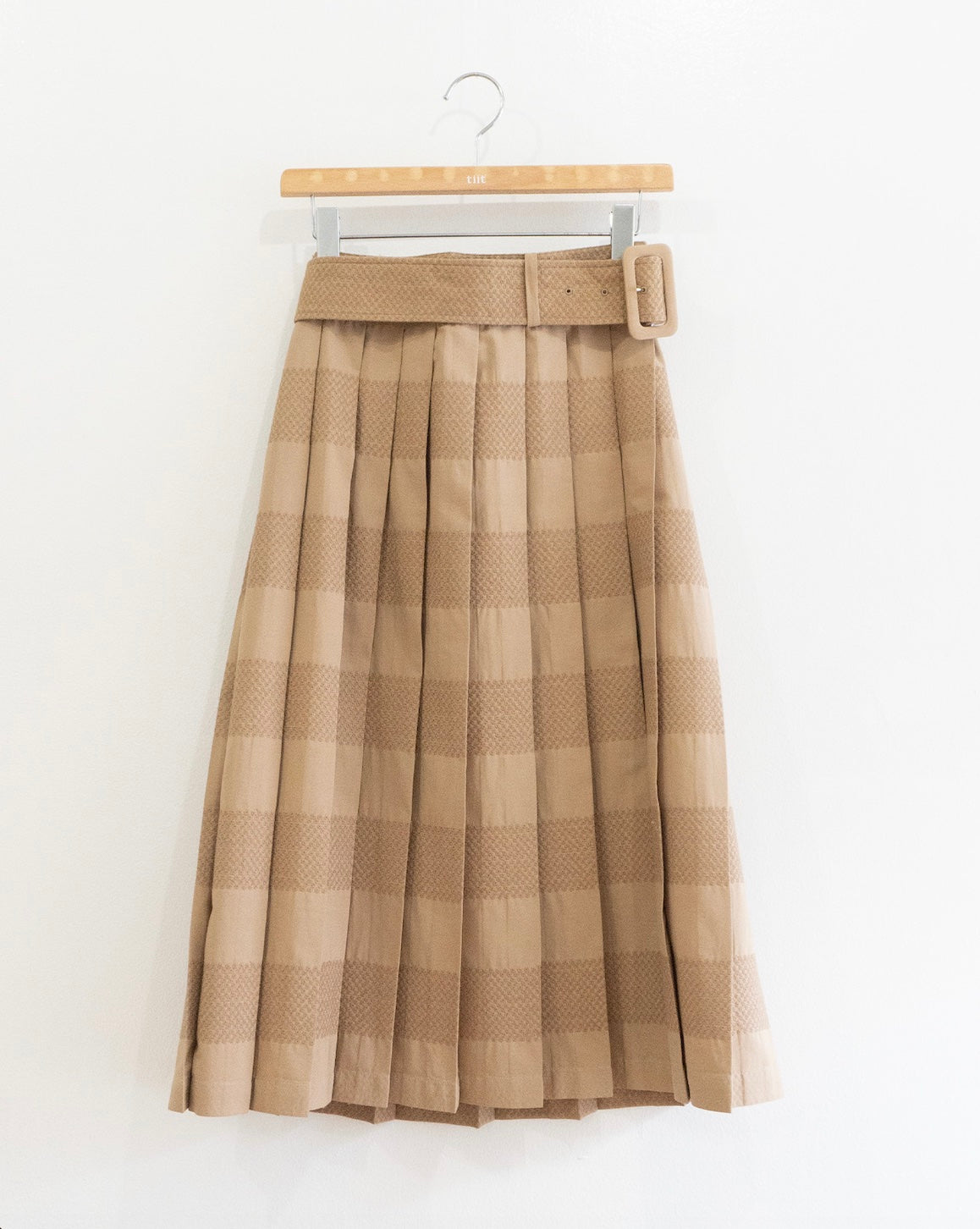 cotton lace pleats skirt