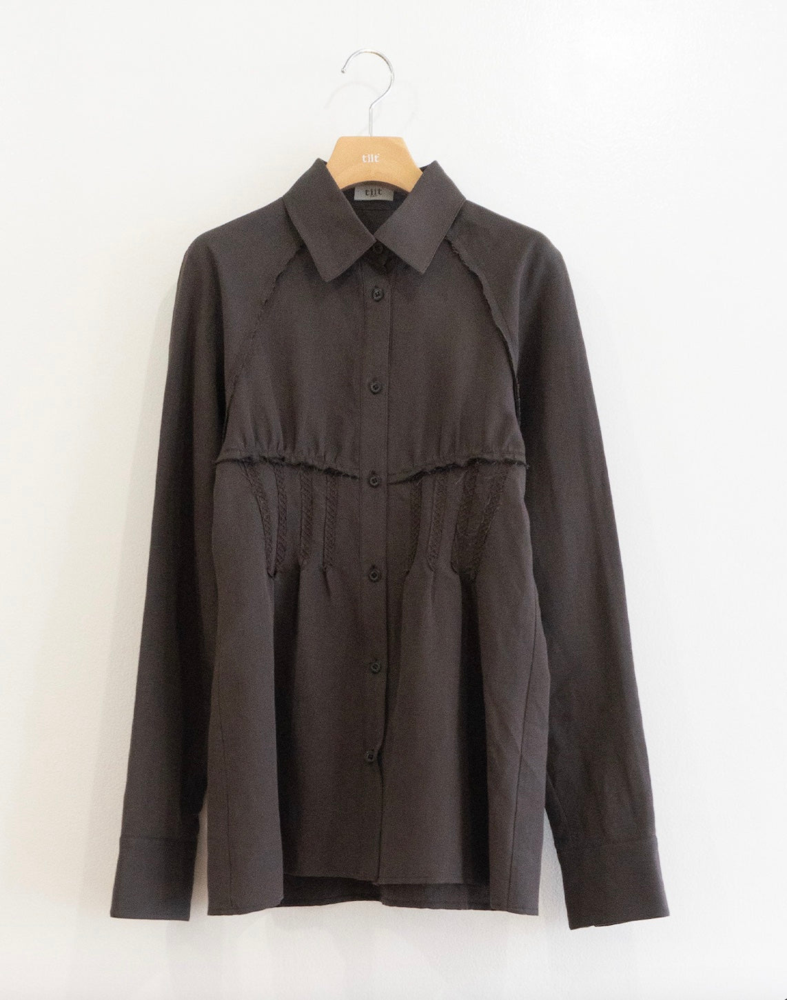 cotton linen raglan sleeve shirt