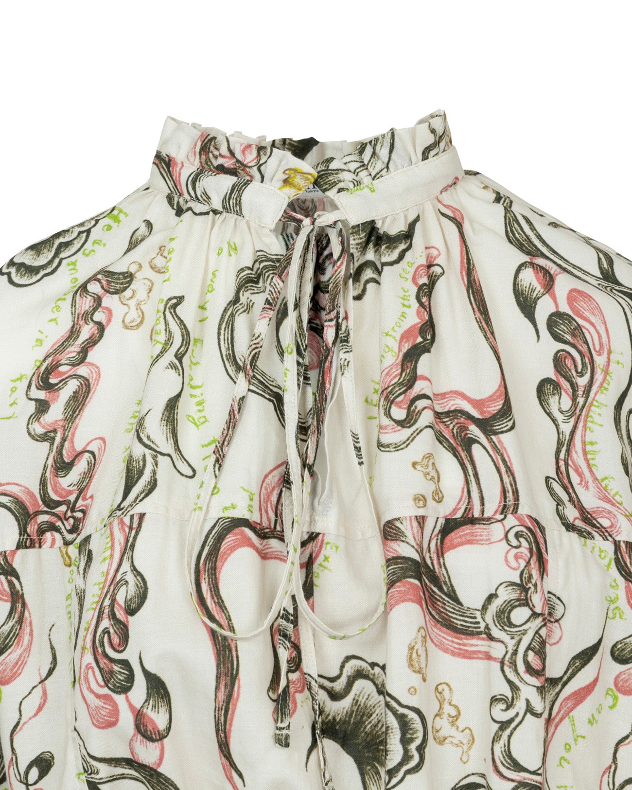 water print smocking dress