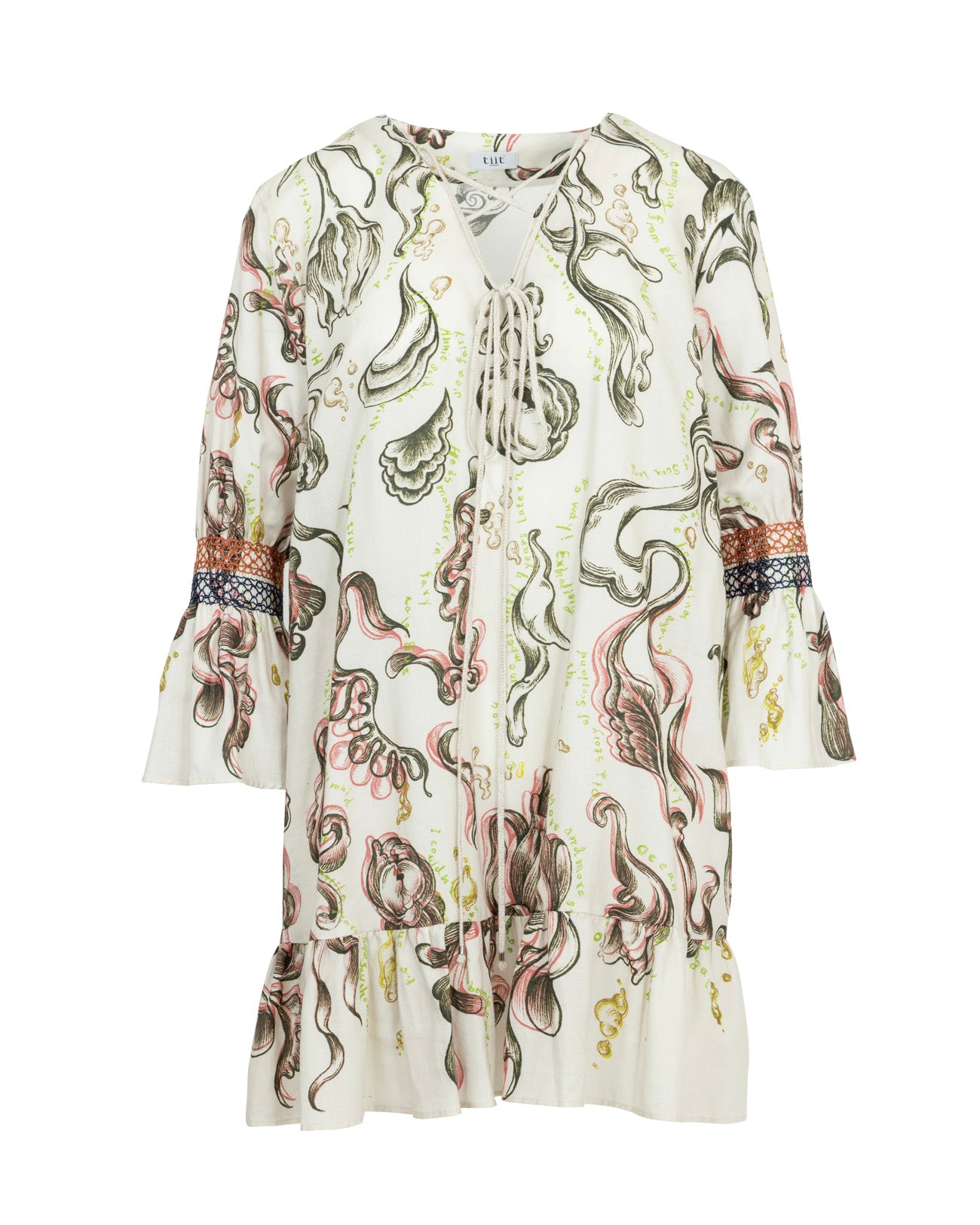 water print smocking tunic