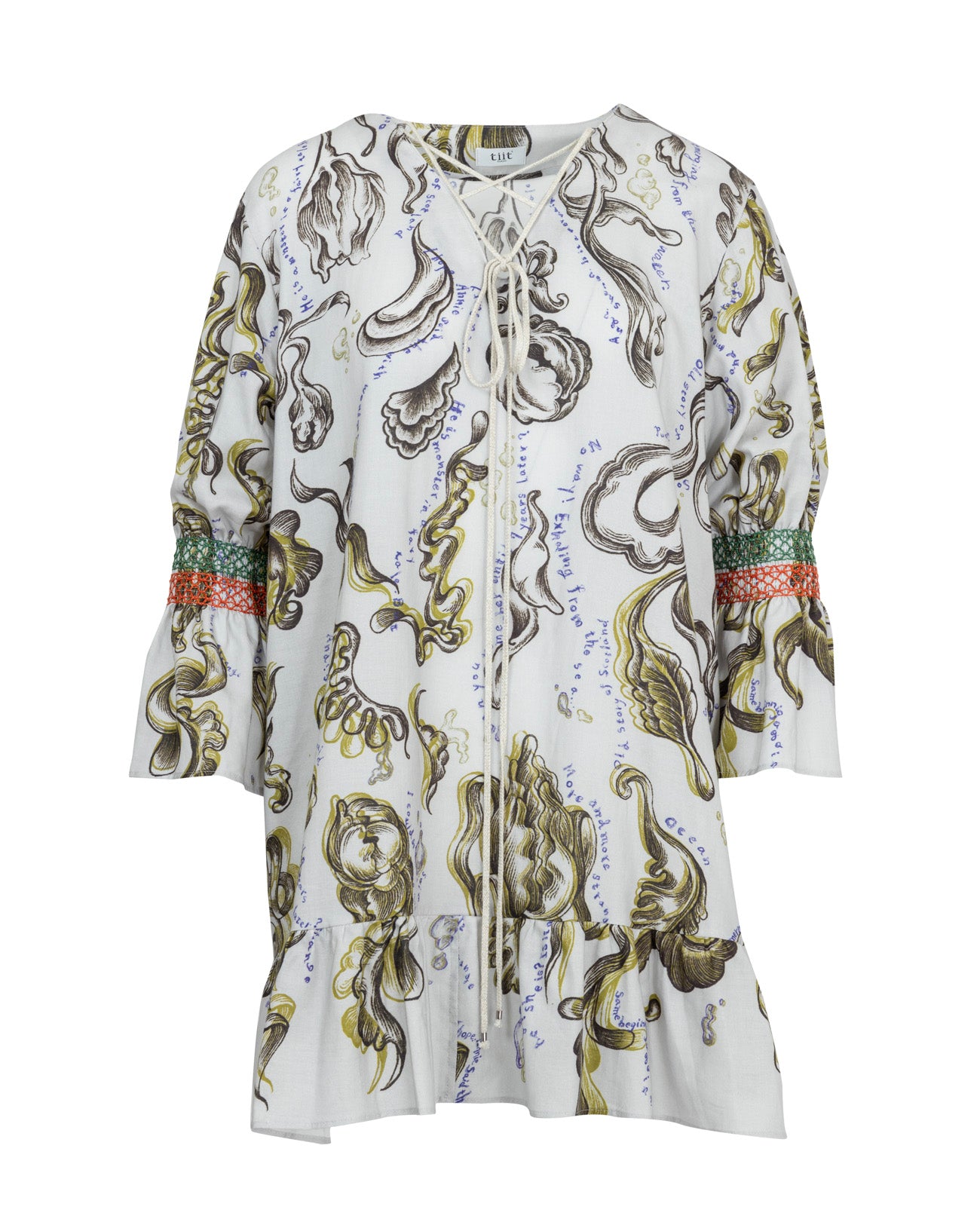 water print smocking tunic