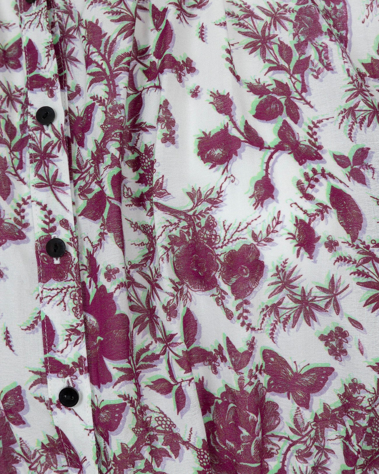 3D flower print blouse