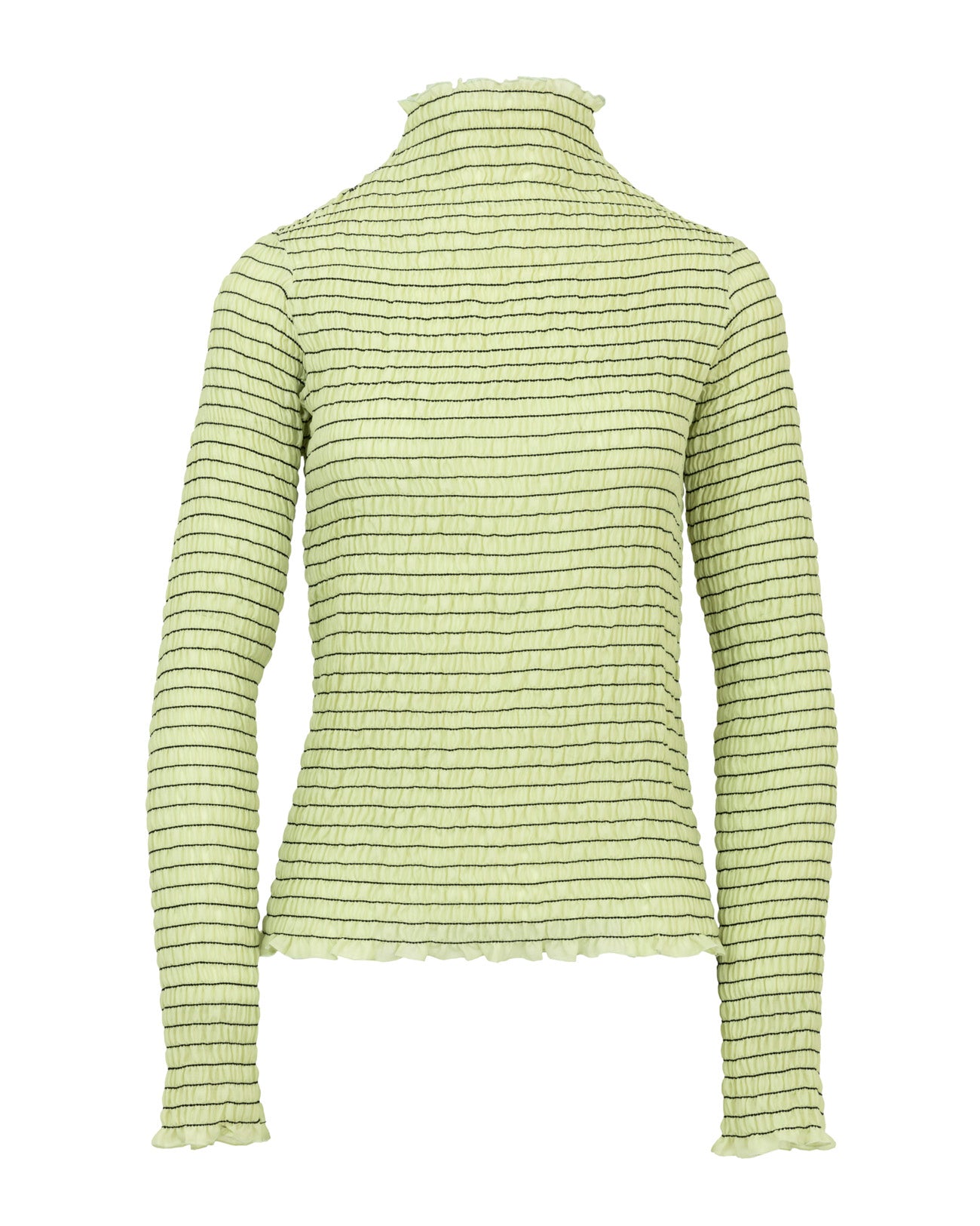 shirring high necked tops