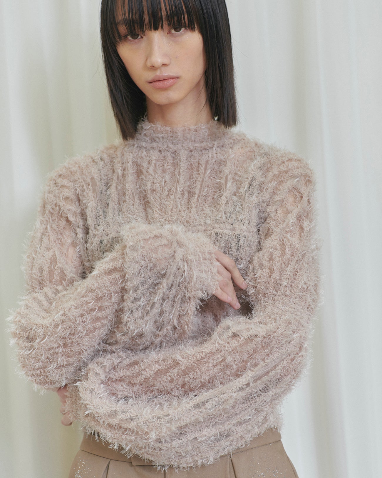 tulle shirring blouse – tiit tokyo