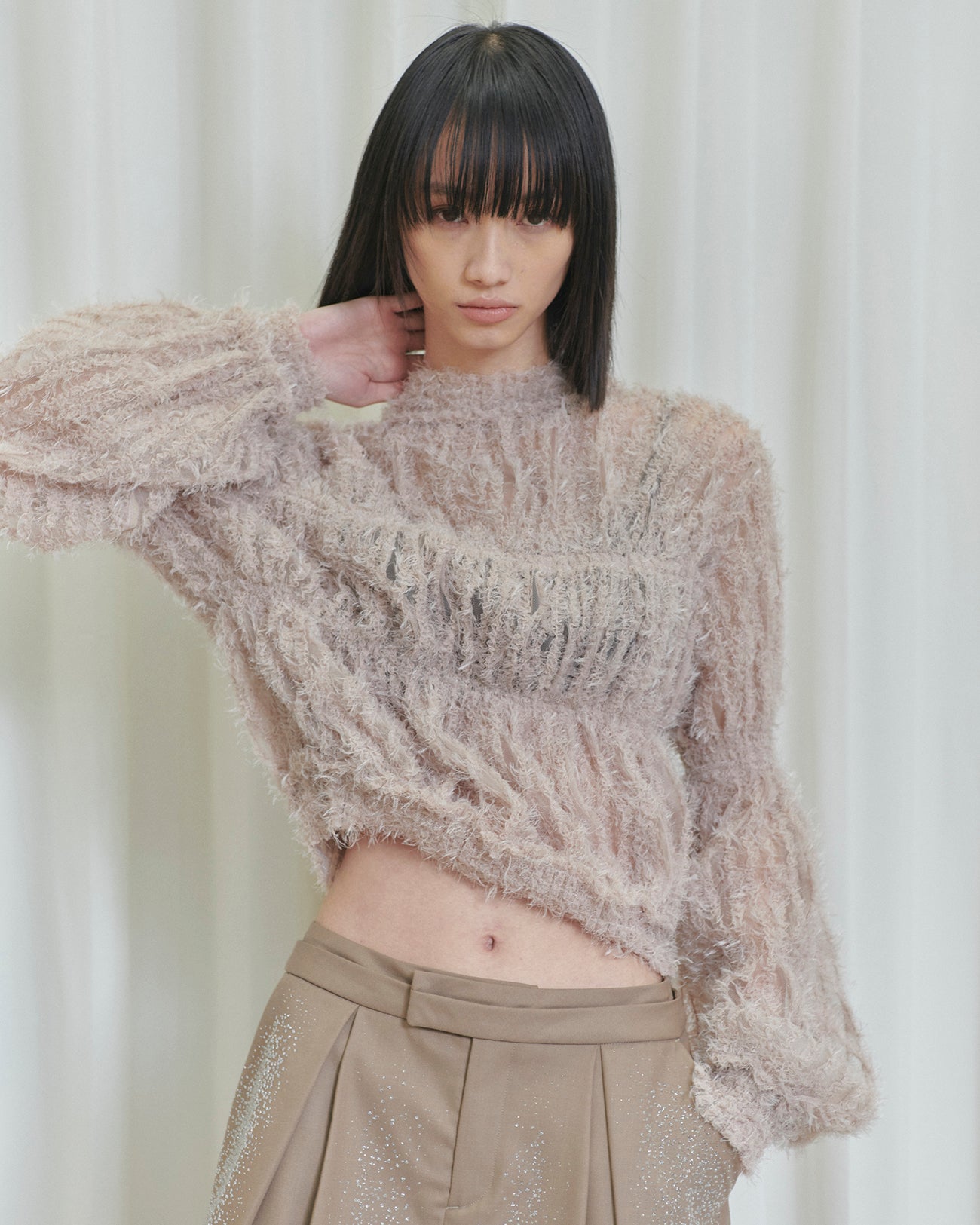 tulle shirring blouse – tiit tokyo