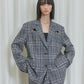 tartan peaked lapel tailored jacket