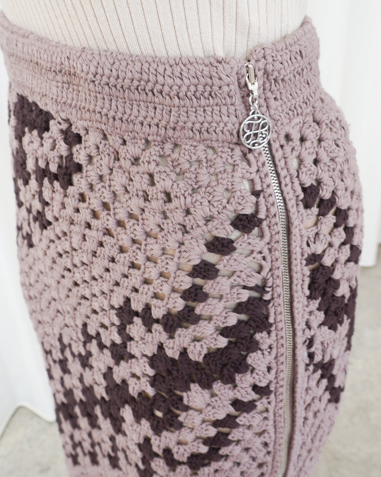 crochet knit skirt