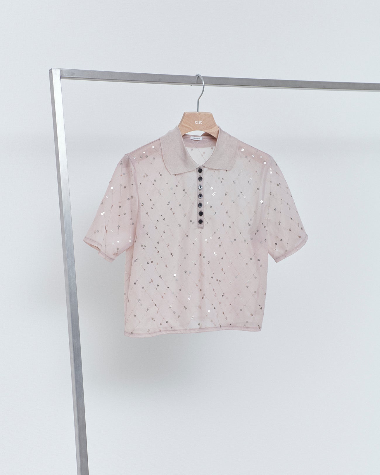 sequin polo shirt