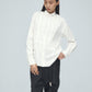 lace trim pintuck shirt
