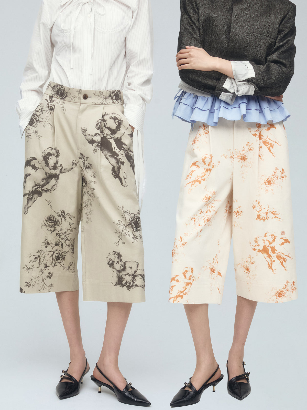 angel printed capri pants