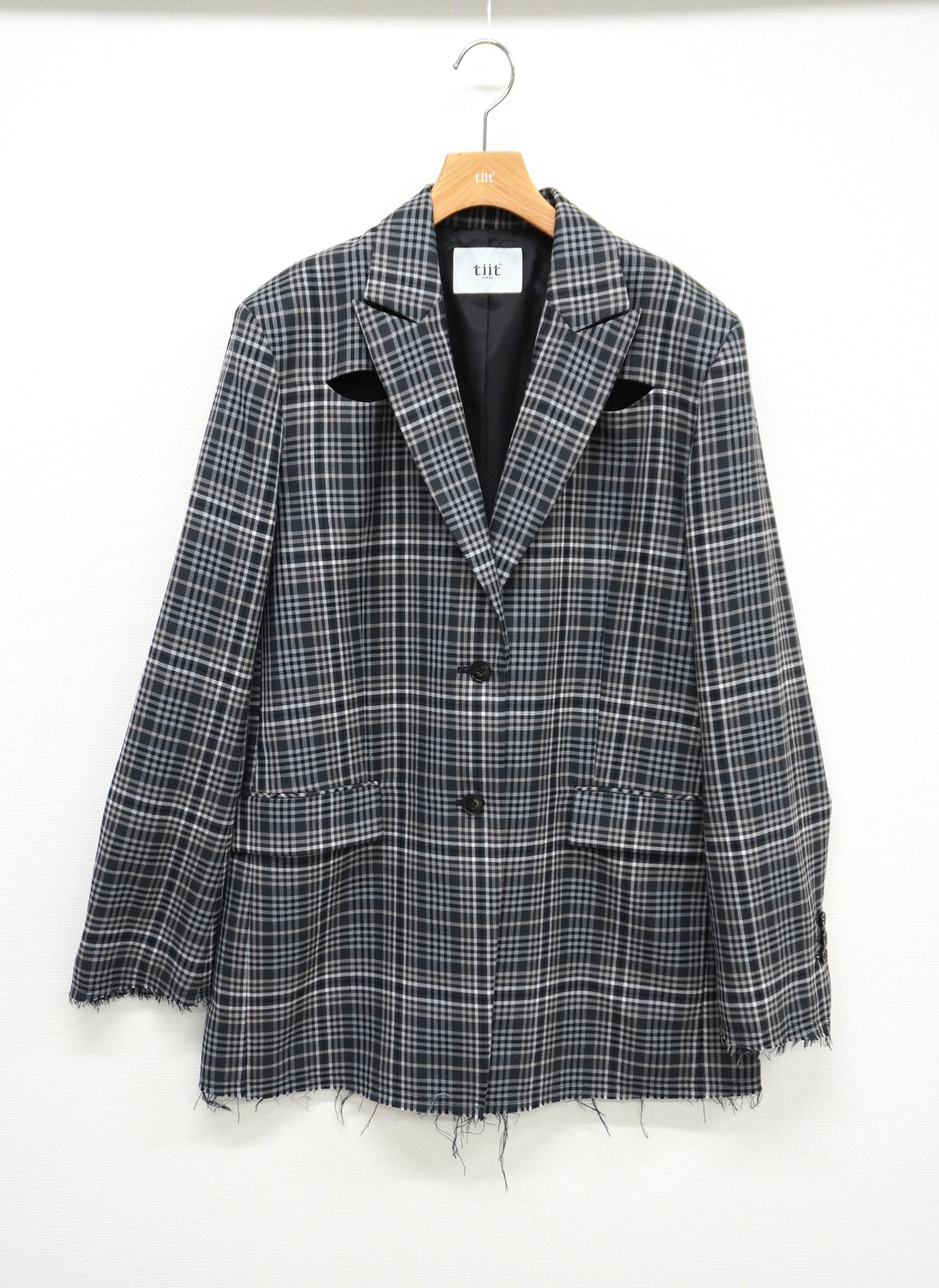 tartan peaked lapel tailored jacket