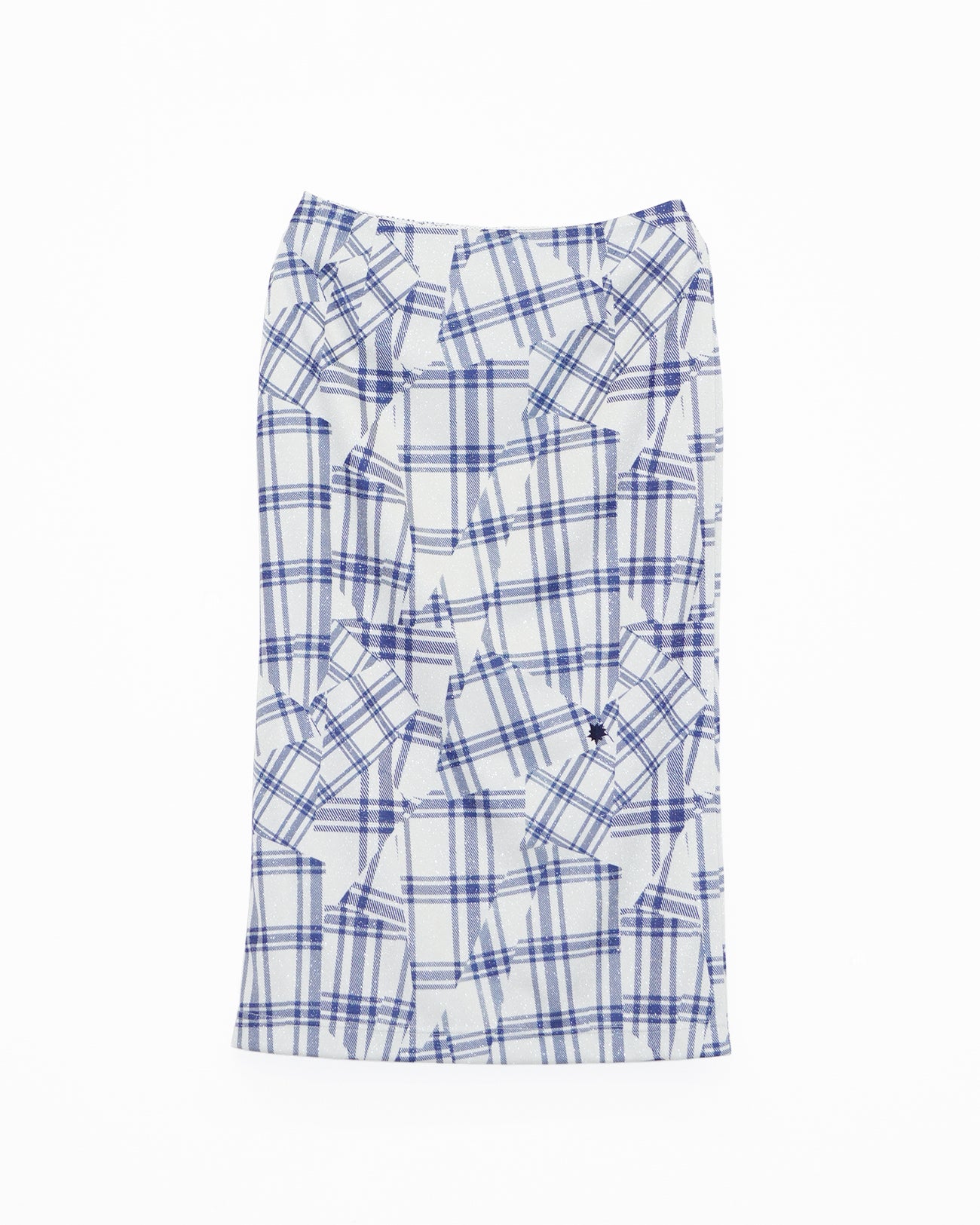 Metallic Check Print Tight Skirt
